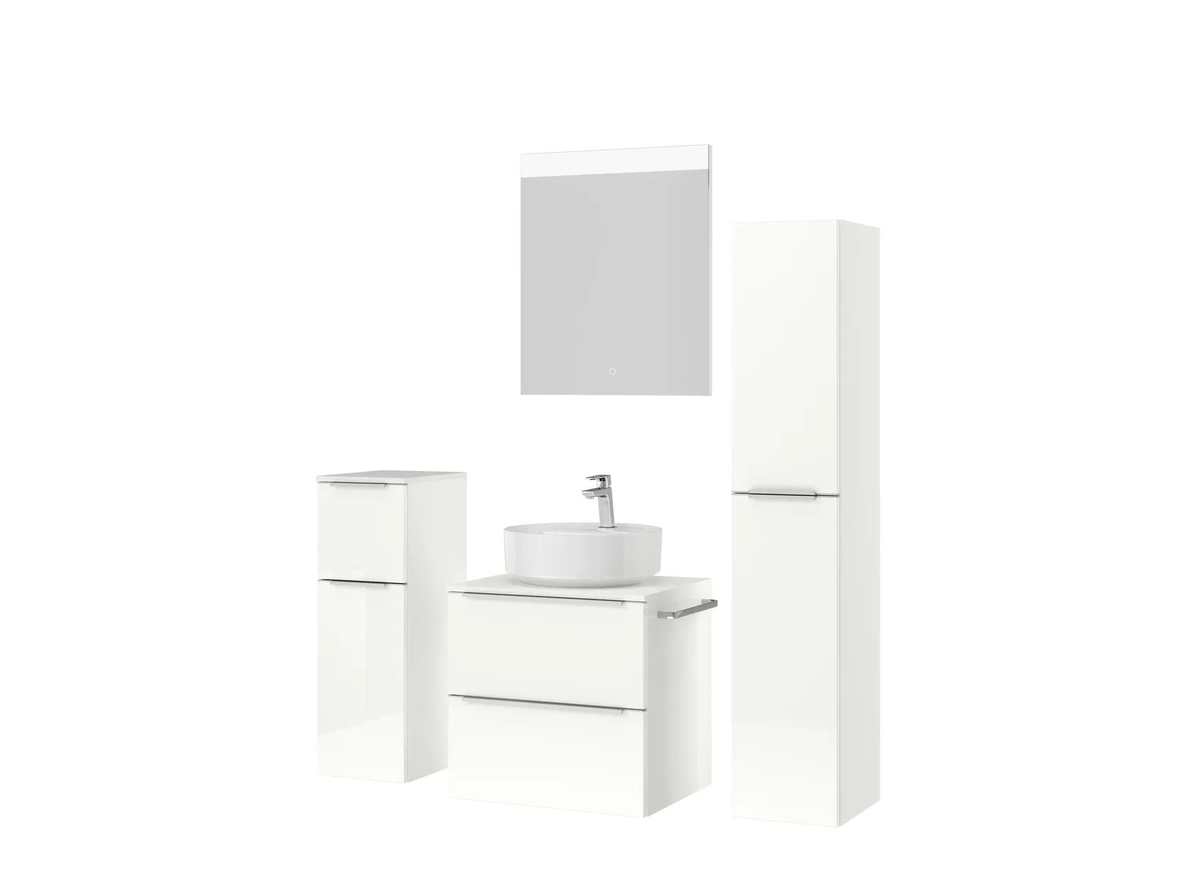 Atlas Ensemble sous vasque avec miroir et colonnes 5