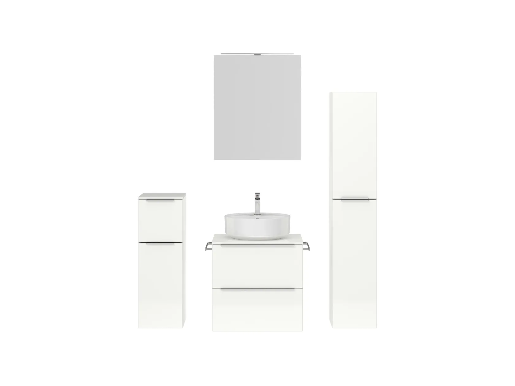 Atlas Ensemble sous vasque avec miroir et colonnes 1