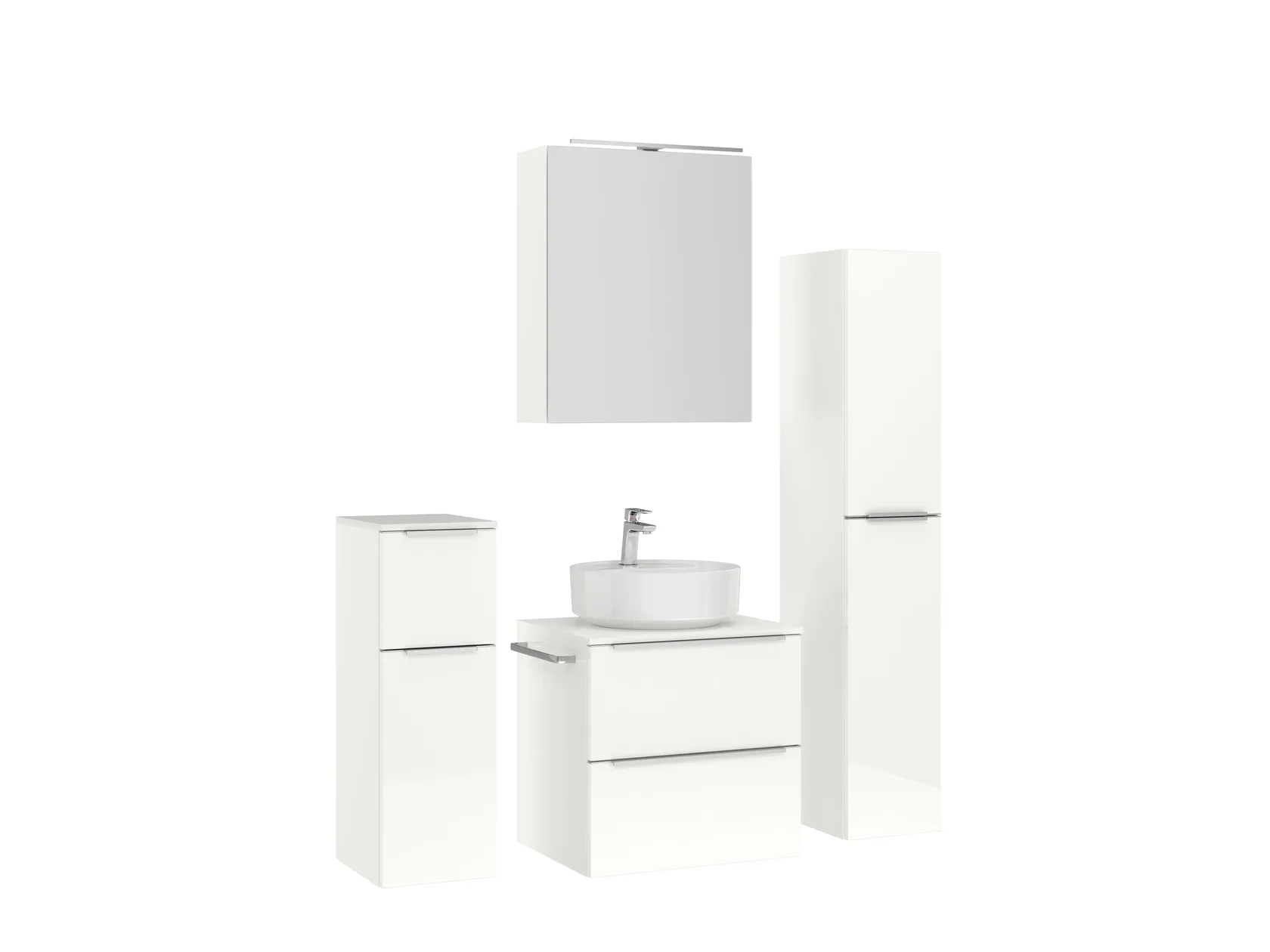 Atlas Ensemble sous vasque avec miroir et colonnes 3