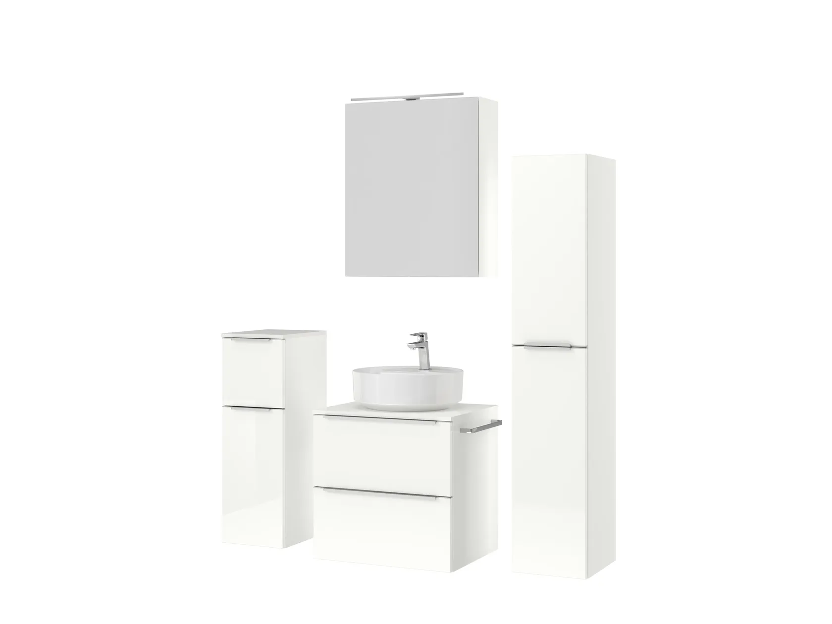 Atlas Ensemble sous vasque avec miroir et colonnes 5