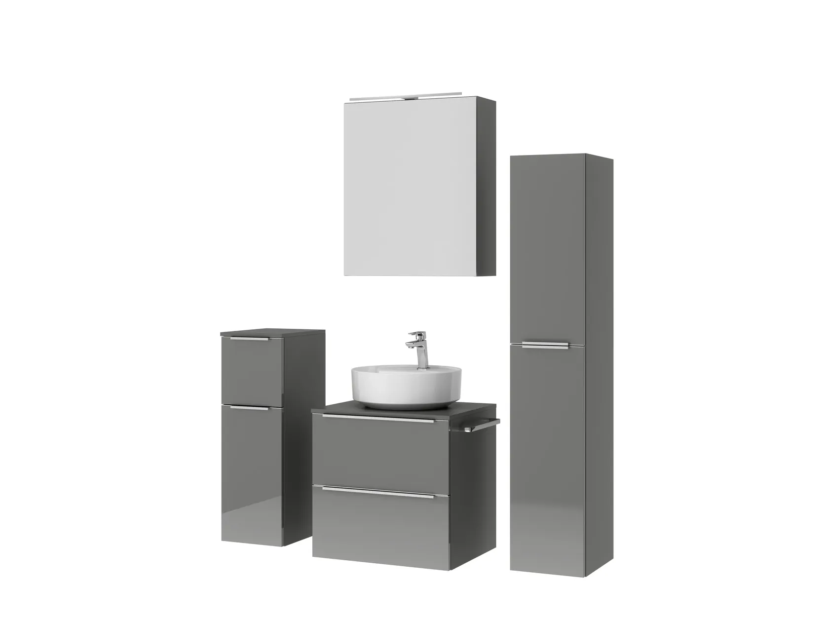 Atlas Ensemble sous vasque avec miroir et colonnes 5