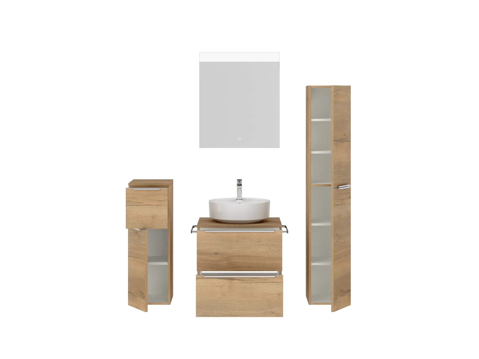 Atlas Ensemble sous vasque avec miroir et colonnes 2