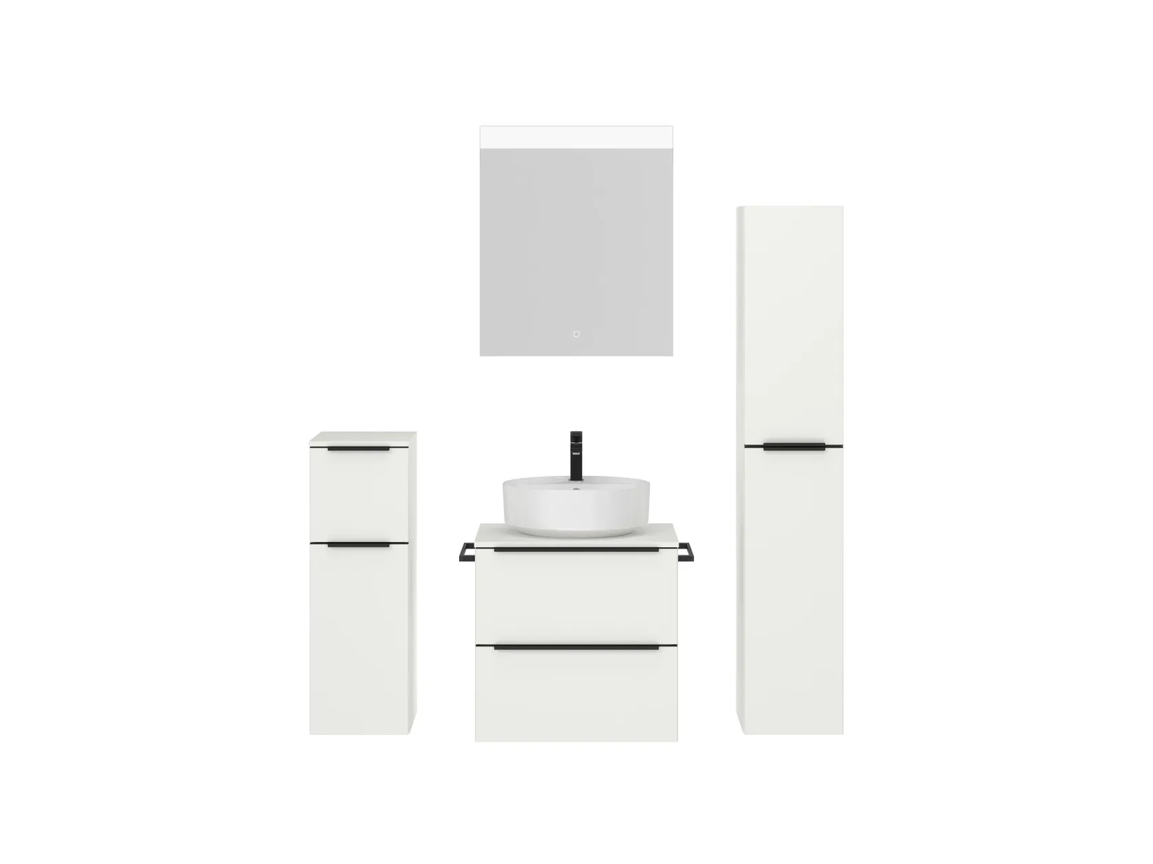 Atlas Ensemble sous vasque avec miroir et colonnes 1