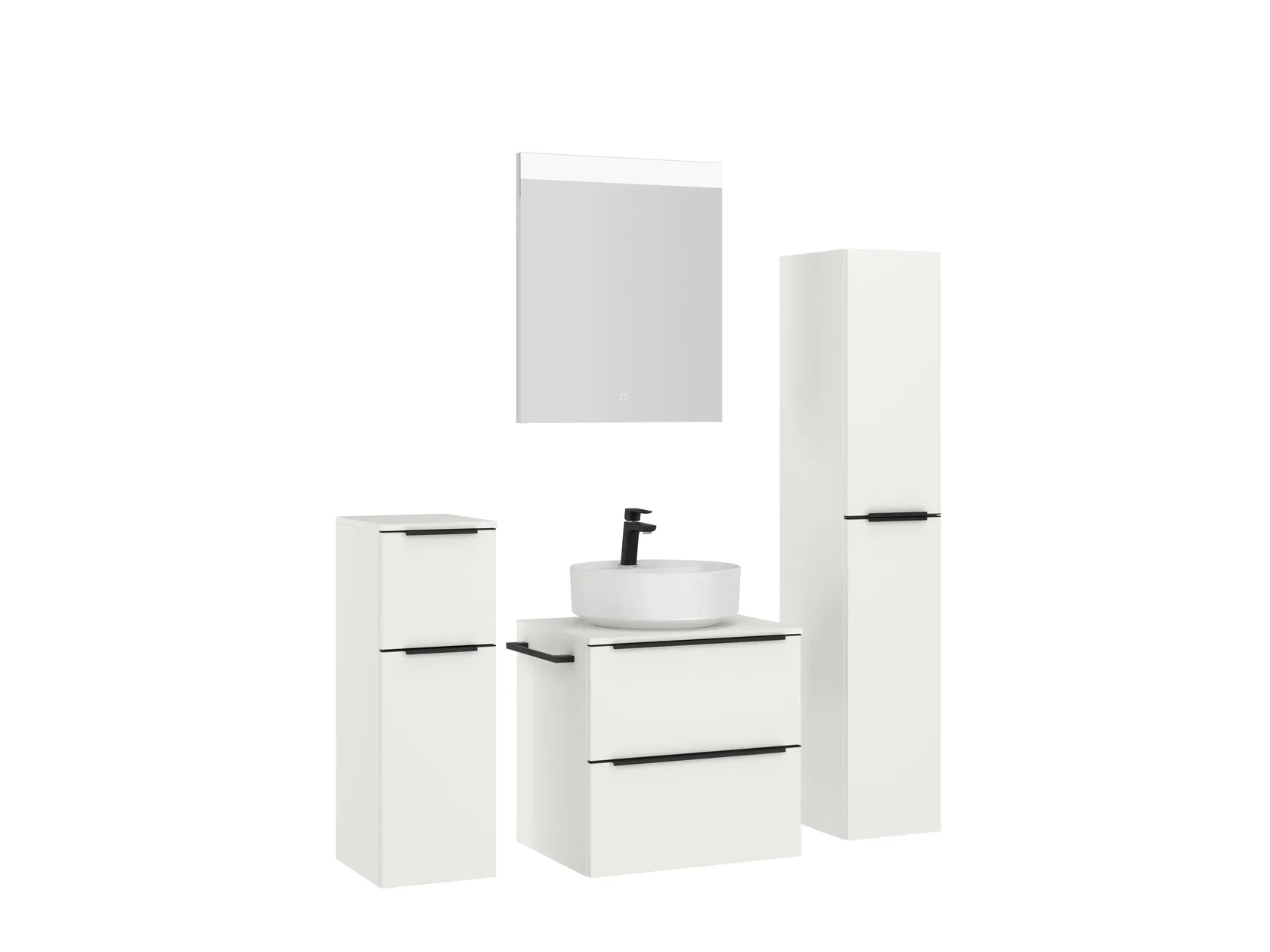 Atlas Ensemble sous vasque avec miroir et colonnes 3