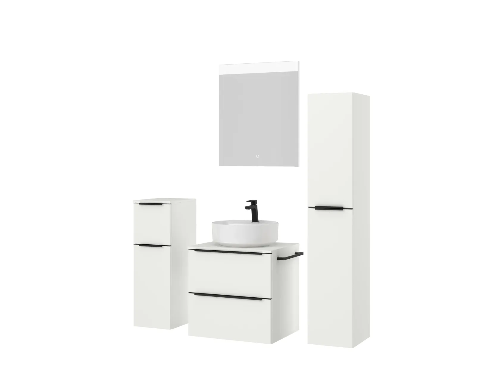 Atlas Ensemble sous vasque avec miroir et colonnes 5