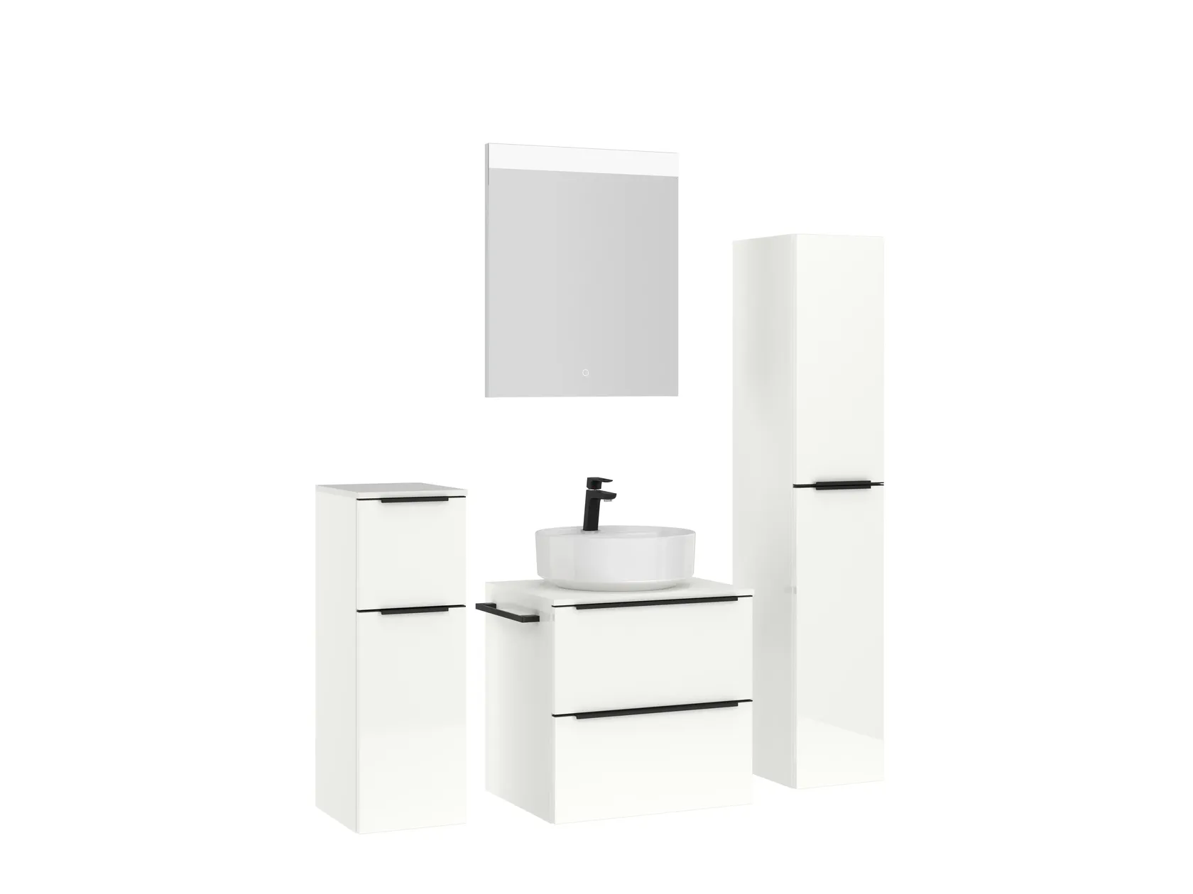 Atlas Ensemble sous vasque avec miroir et colonnes 3