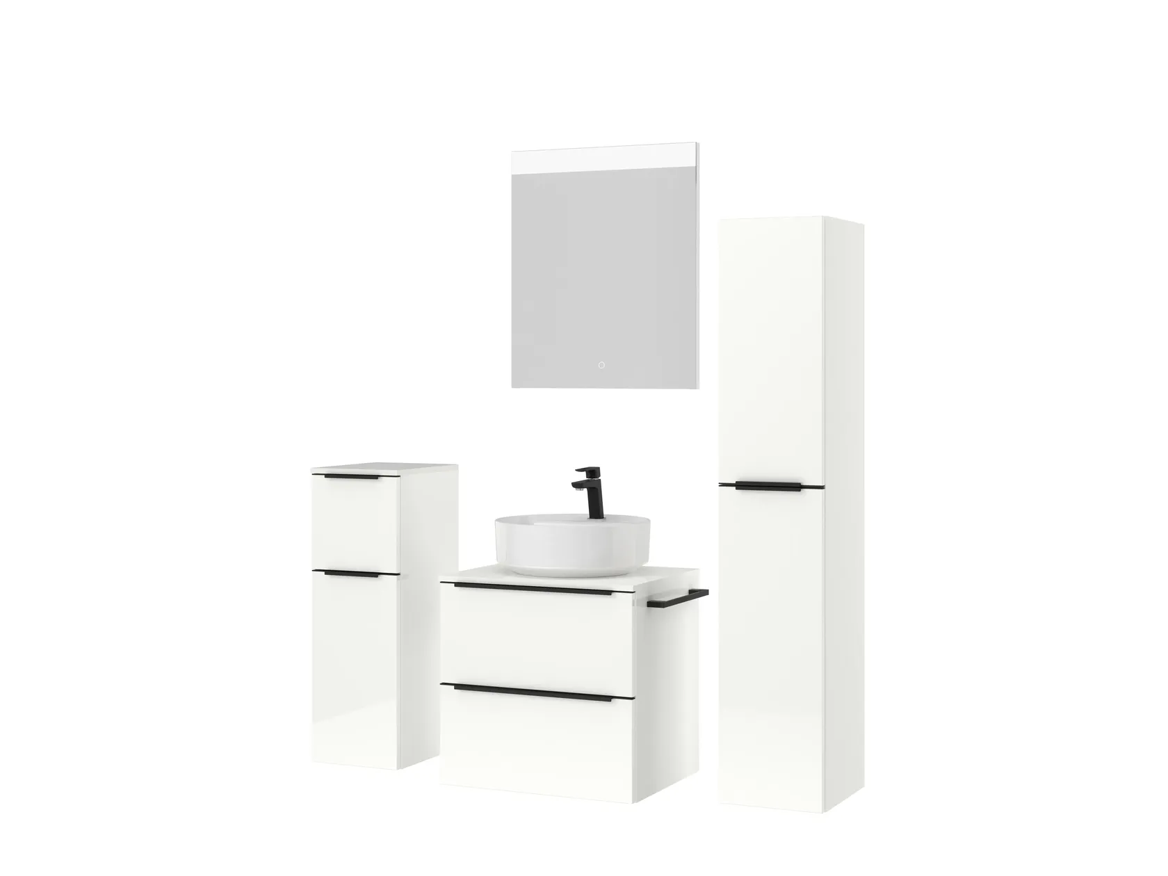 Atlas Ensemble sous vasque avec miroir et colonnes 5