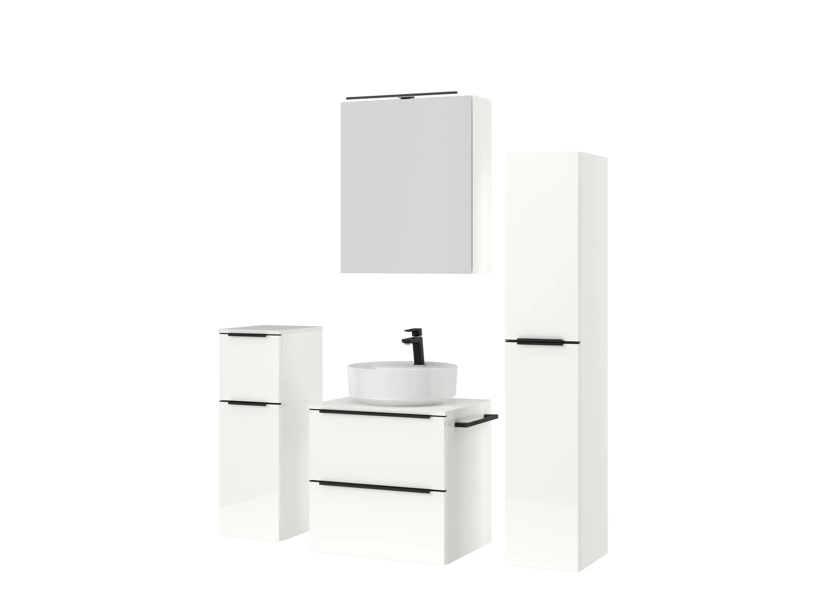 Atlas Ensemble sous vasque avec miroir et colonnes 5