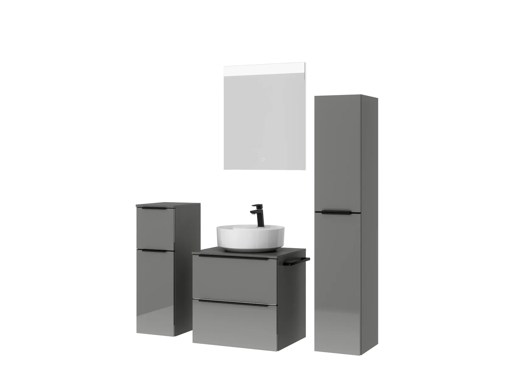 Atlas Ensemble sous vasque avec miroir et colonnes 5