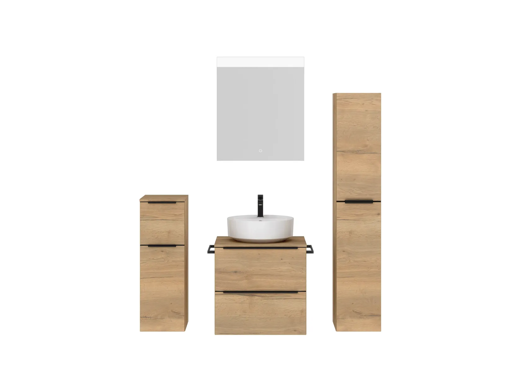 Atlas Ensemble sous vasque avec miroir et colonnes 1