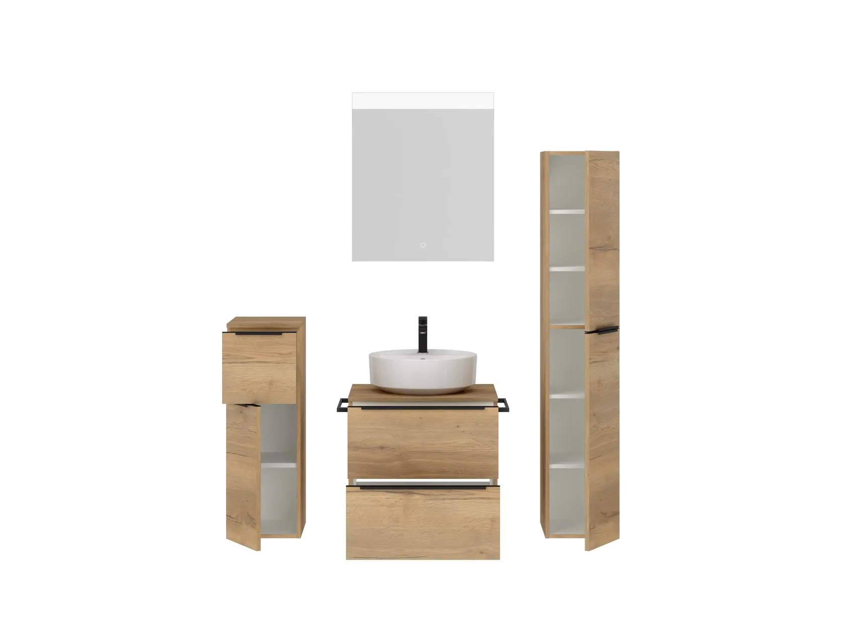 Atlas Ensemble sous vasque avec miroir et colonnes 2