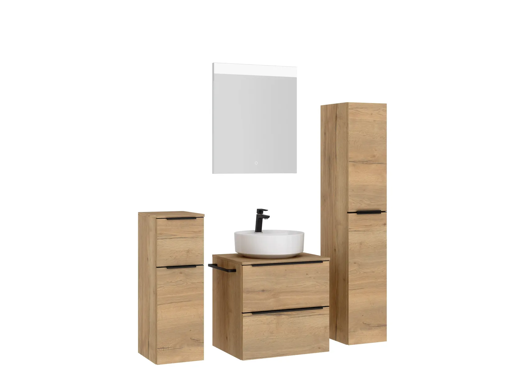 Atlas Ensemble sous vasque avec miroir et colonnes 3