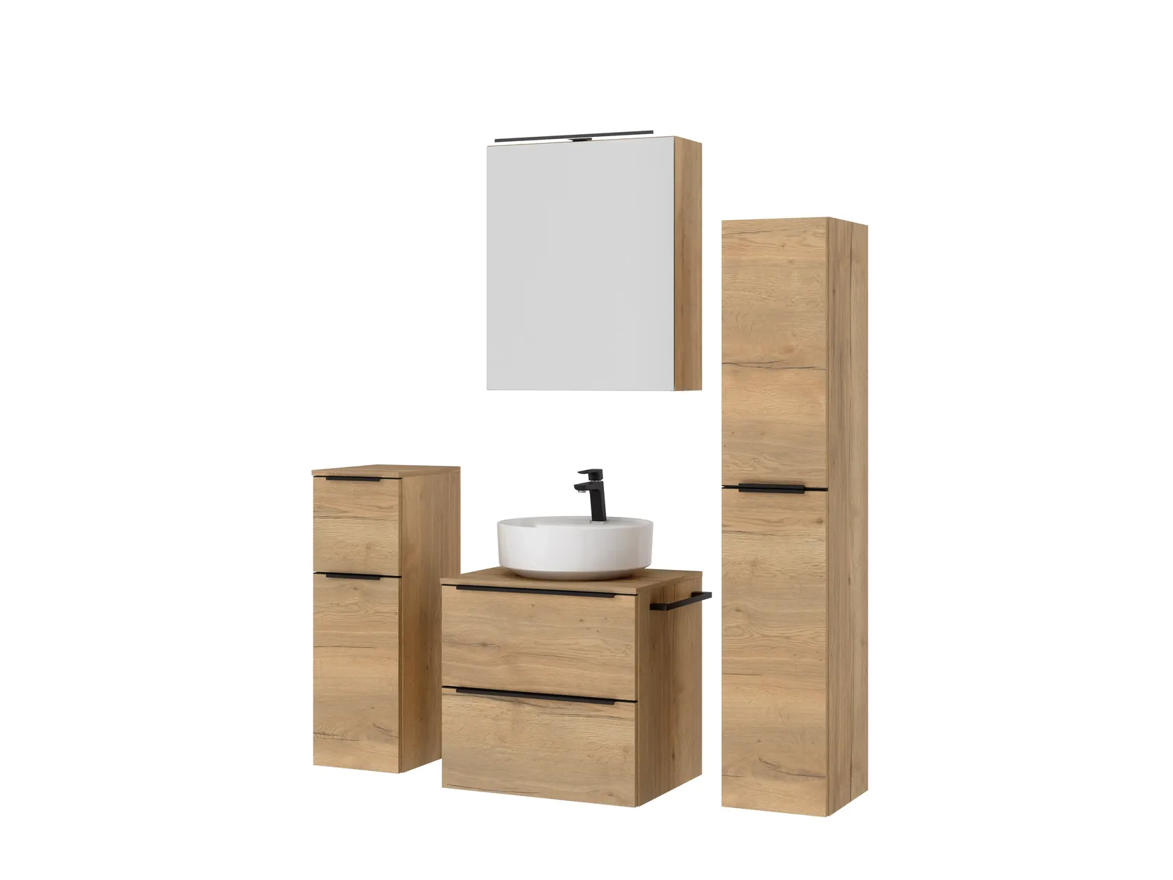 Atlas Ensemble sous vasque avec miroir et colonnes 5