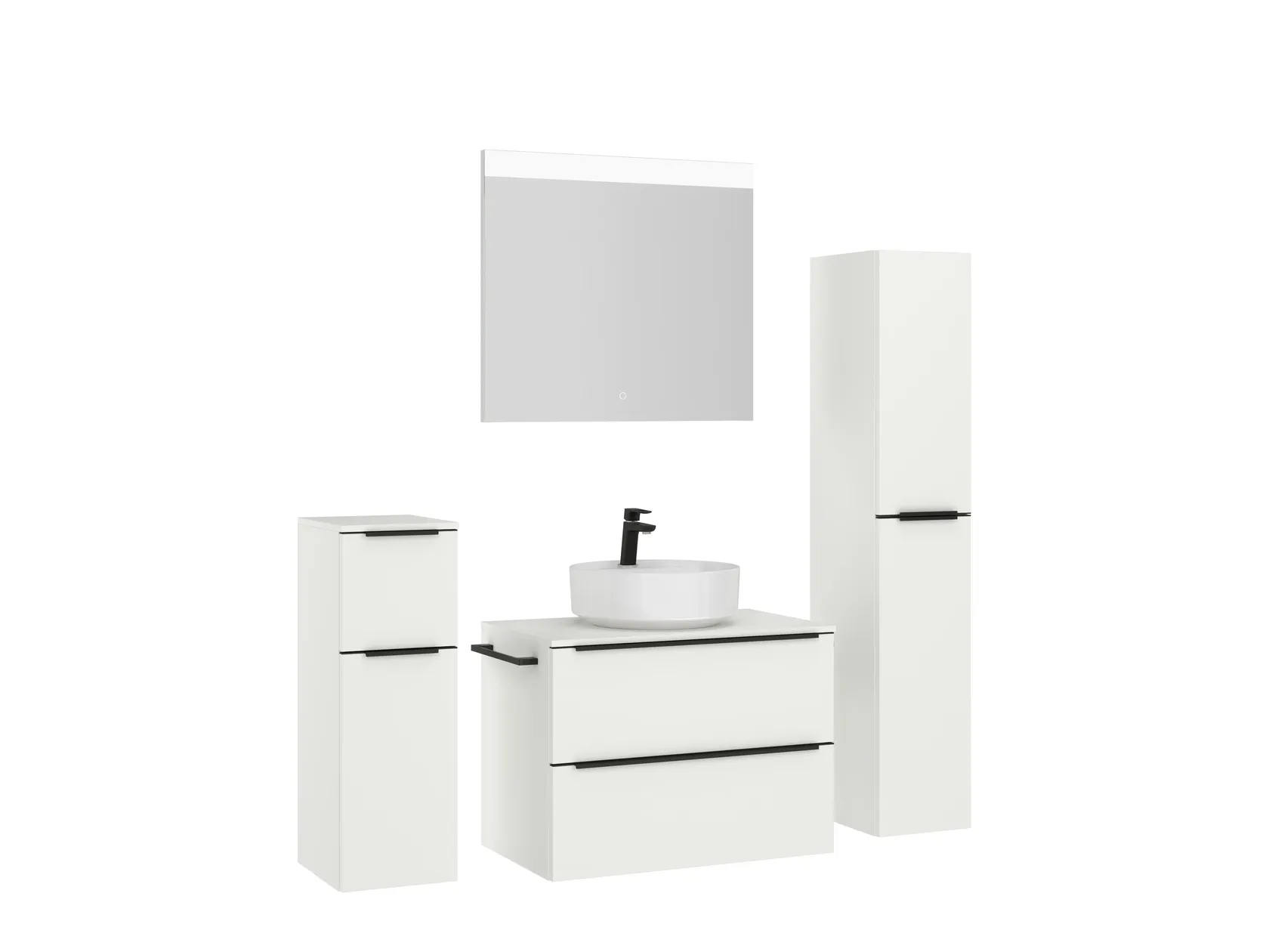 Atlas Ensemble sous vasque avec miroir et colonnes 3