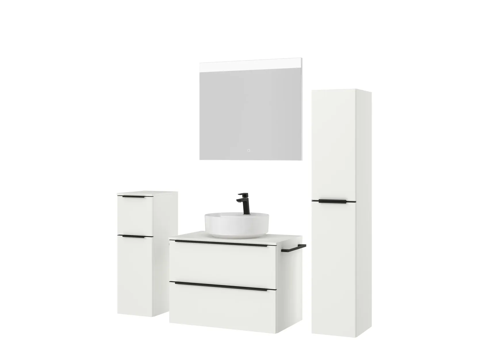 Atlas Ensemble sous vasque avec miroir et colonnes 5