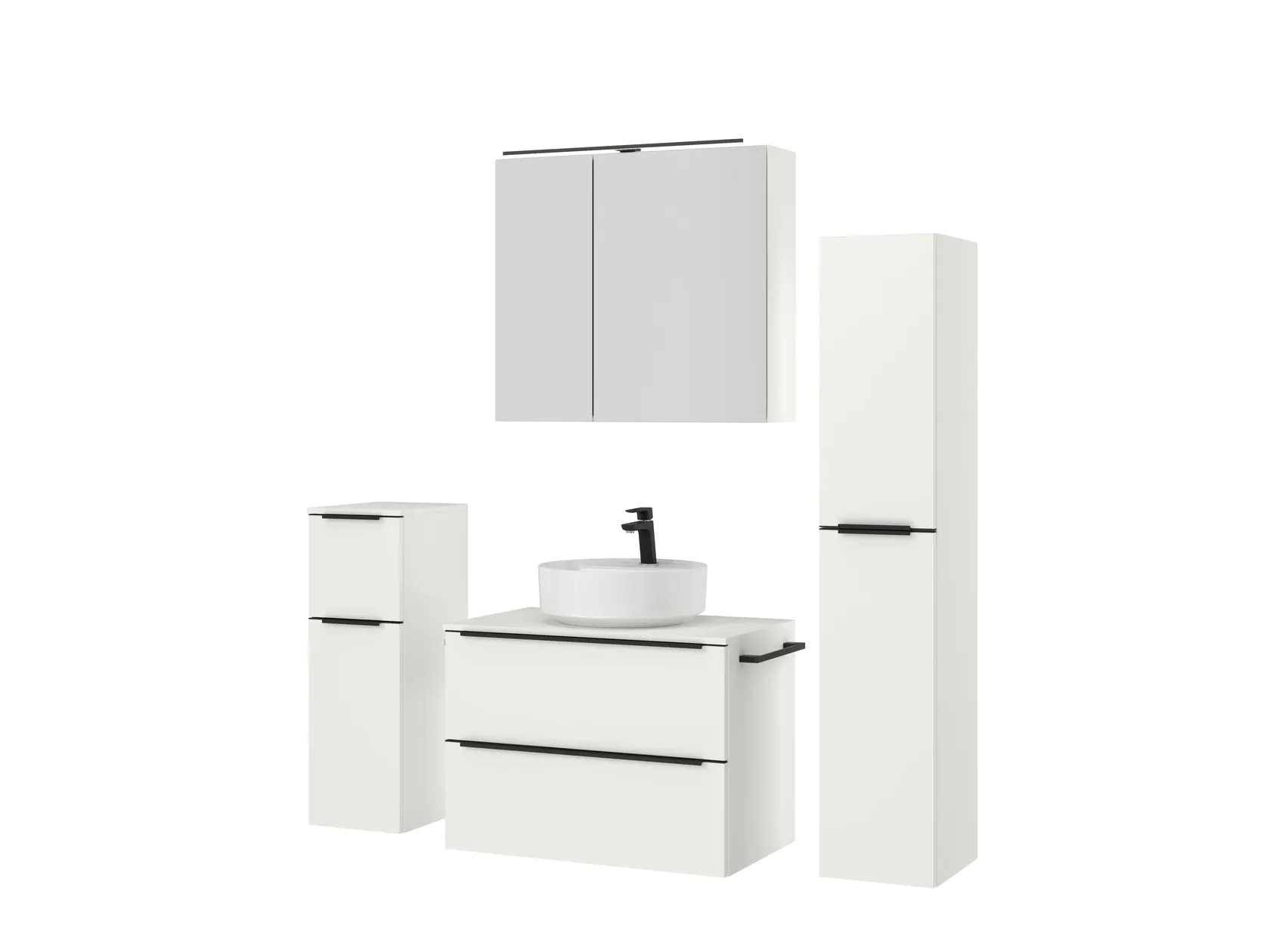 Atlas Ensemble sous vasque avec miroir et colonnes 5