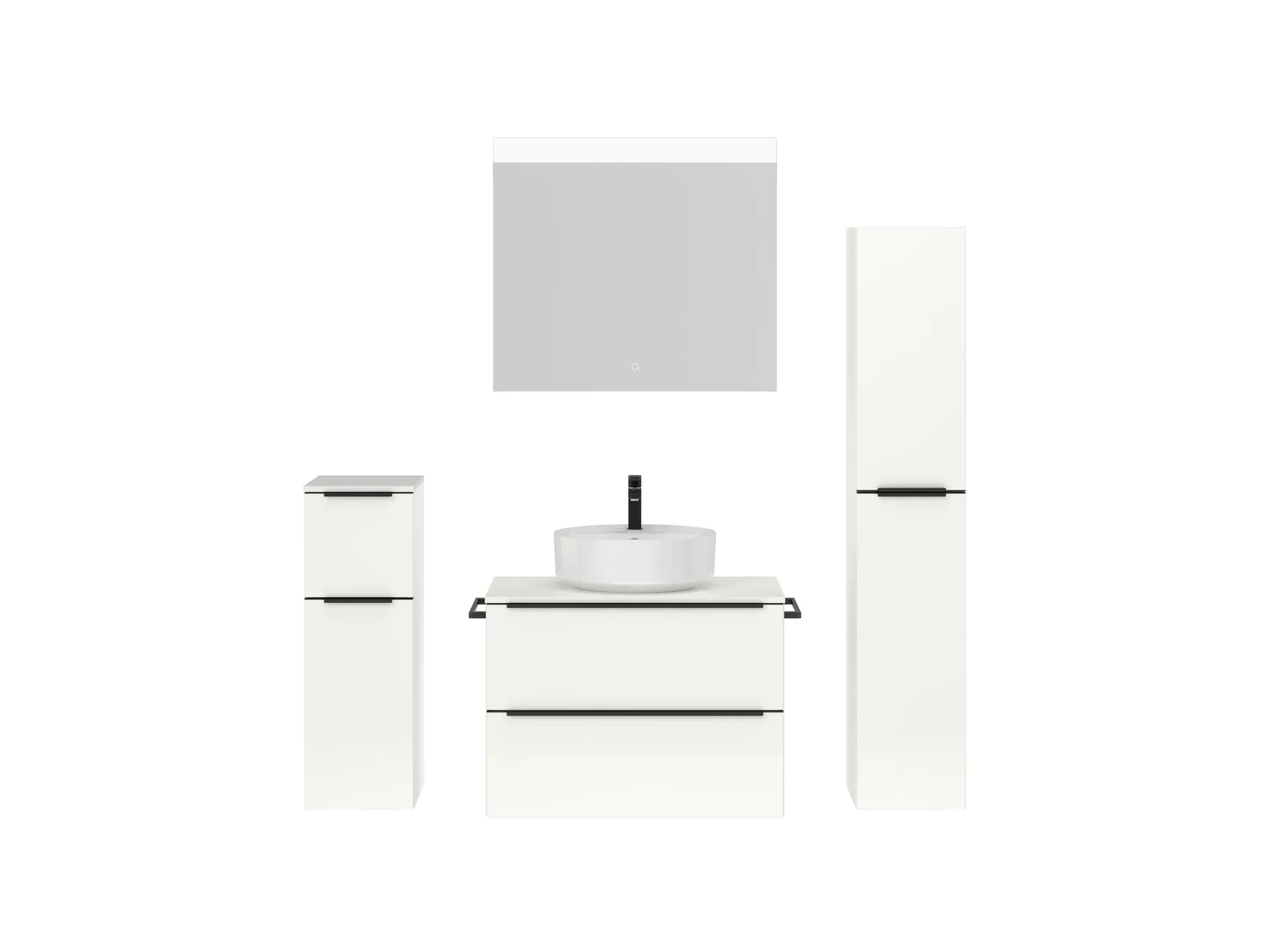 Atlas Ensemble sous vasque avec miroir et colonnes 0