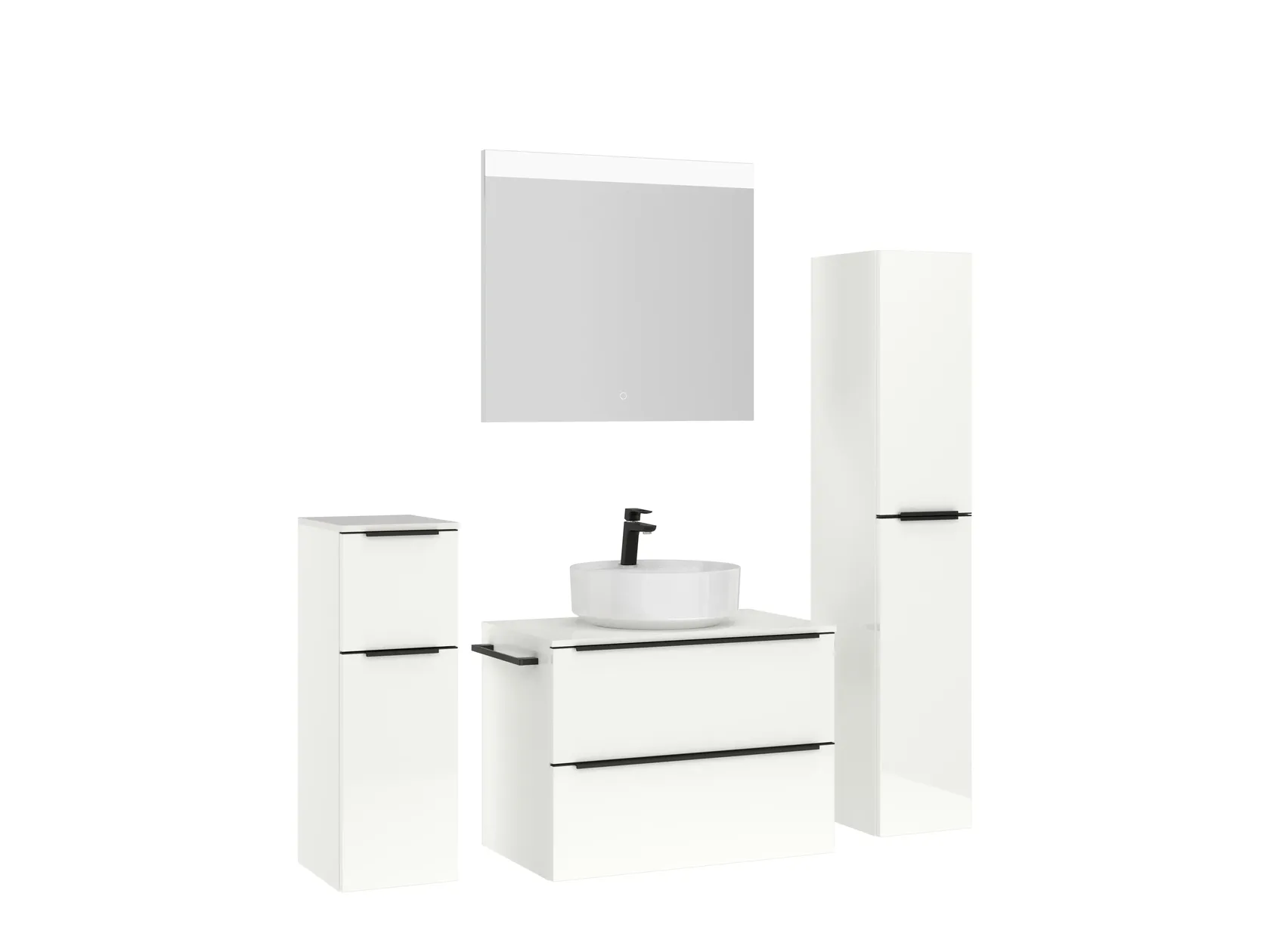 Atlas Ensemble sous vasque avec miroir et colonnes 2