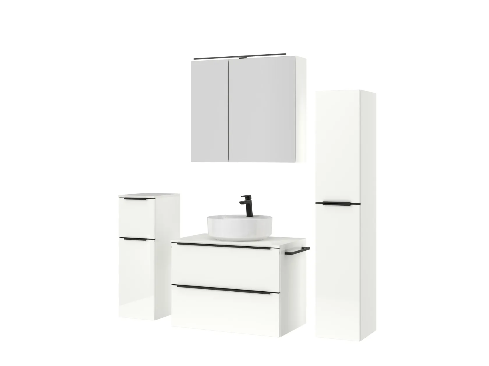 Atlas Ensemble sous vasque avec miroir et colonnes 5