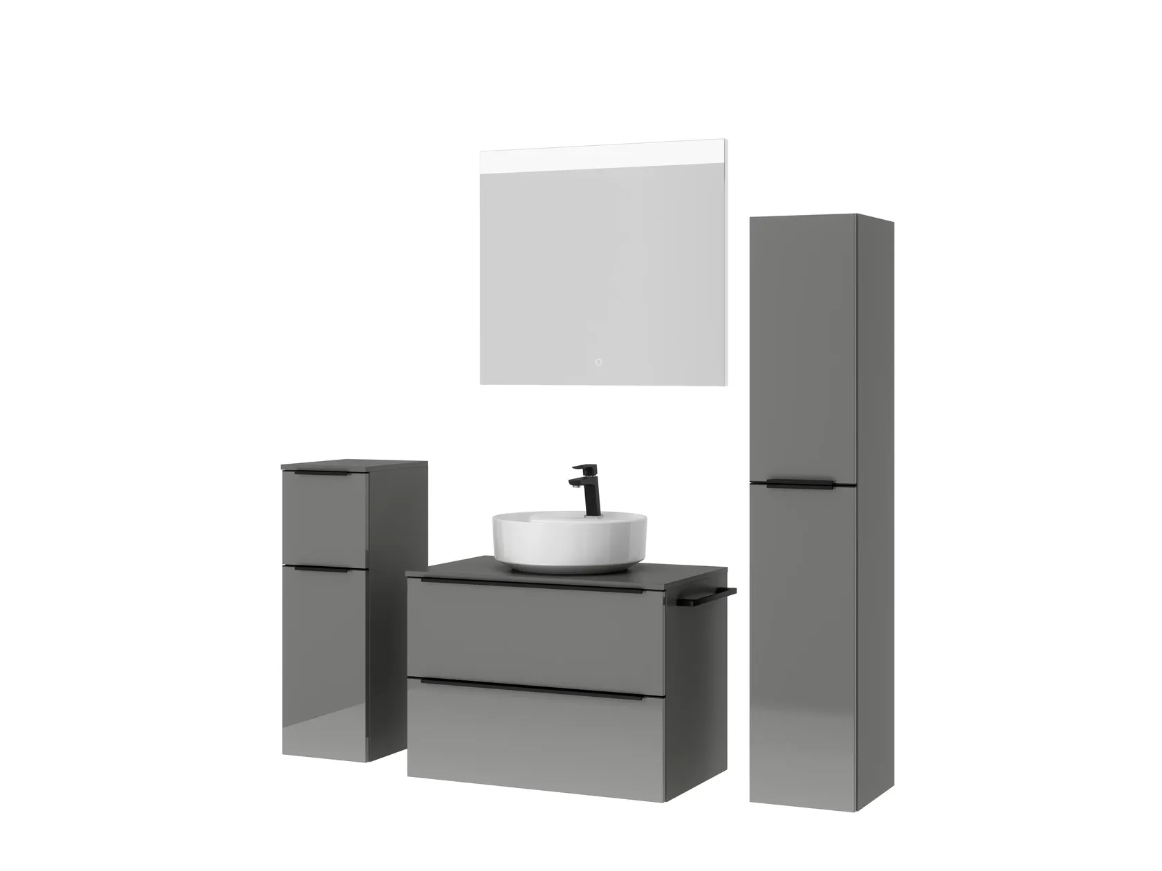 Atlas Ensemble sous vasque avec miroir et colonnes 5