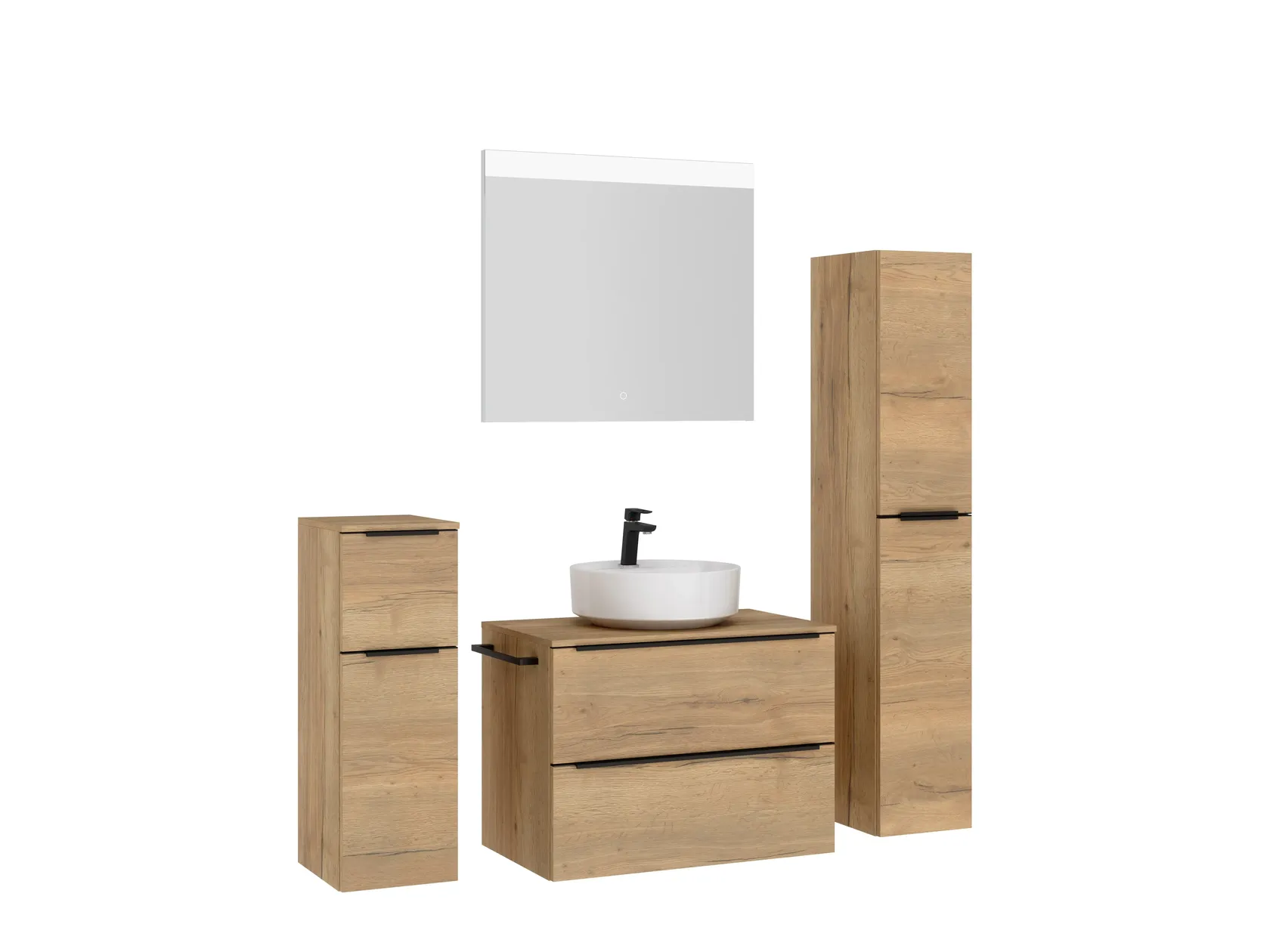 Atlas Ensemble sous vasque avec miroir et colonnes 4