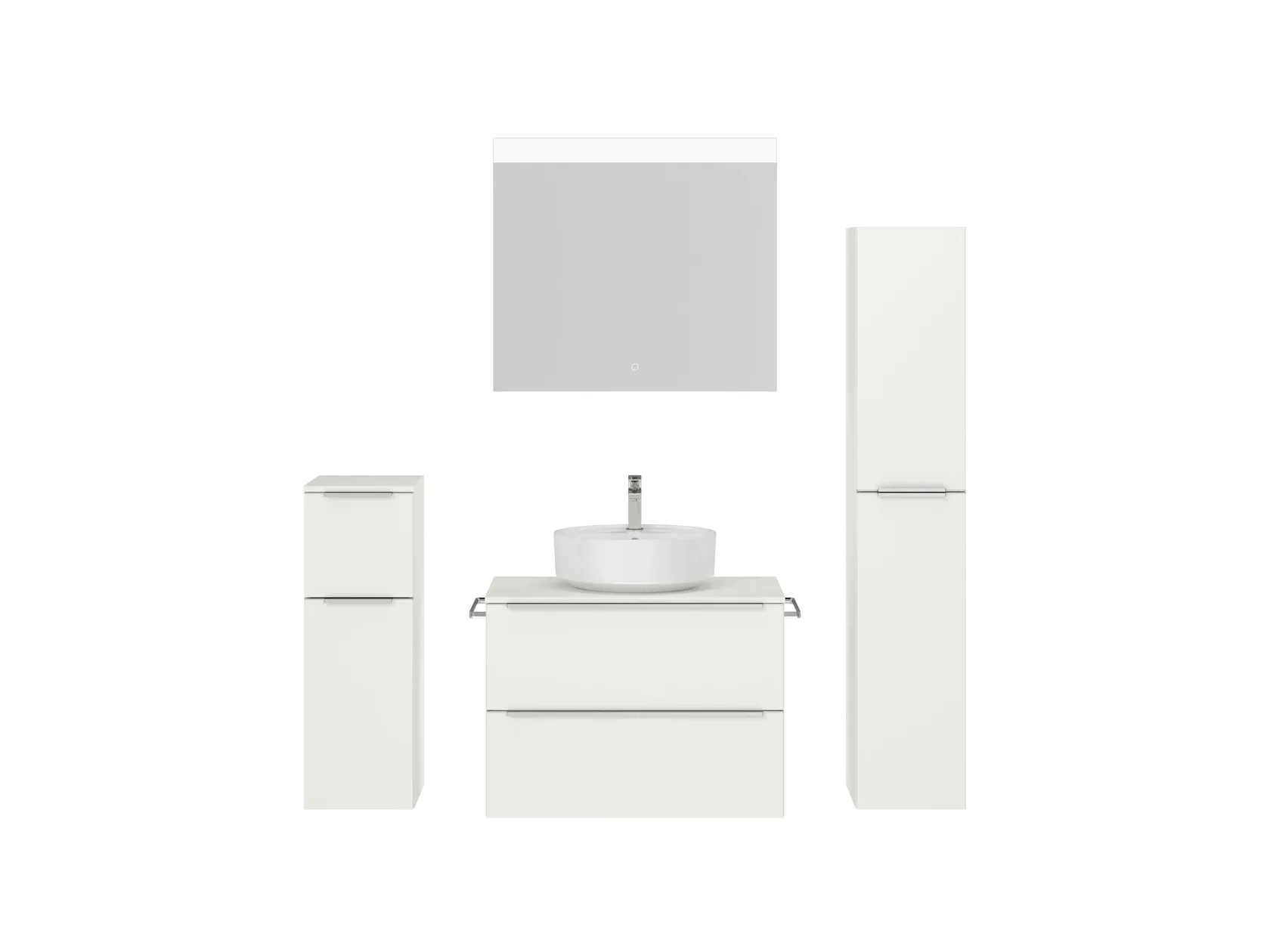 Atlas Ensemble sous vasque avec miroir et colonnes 1