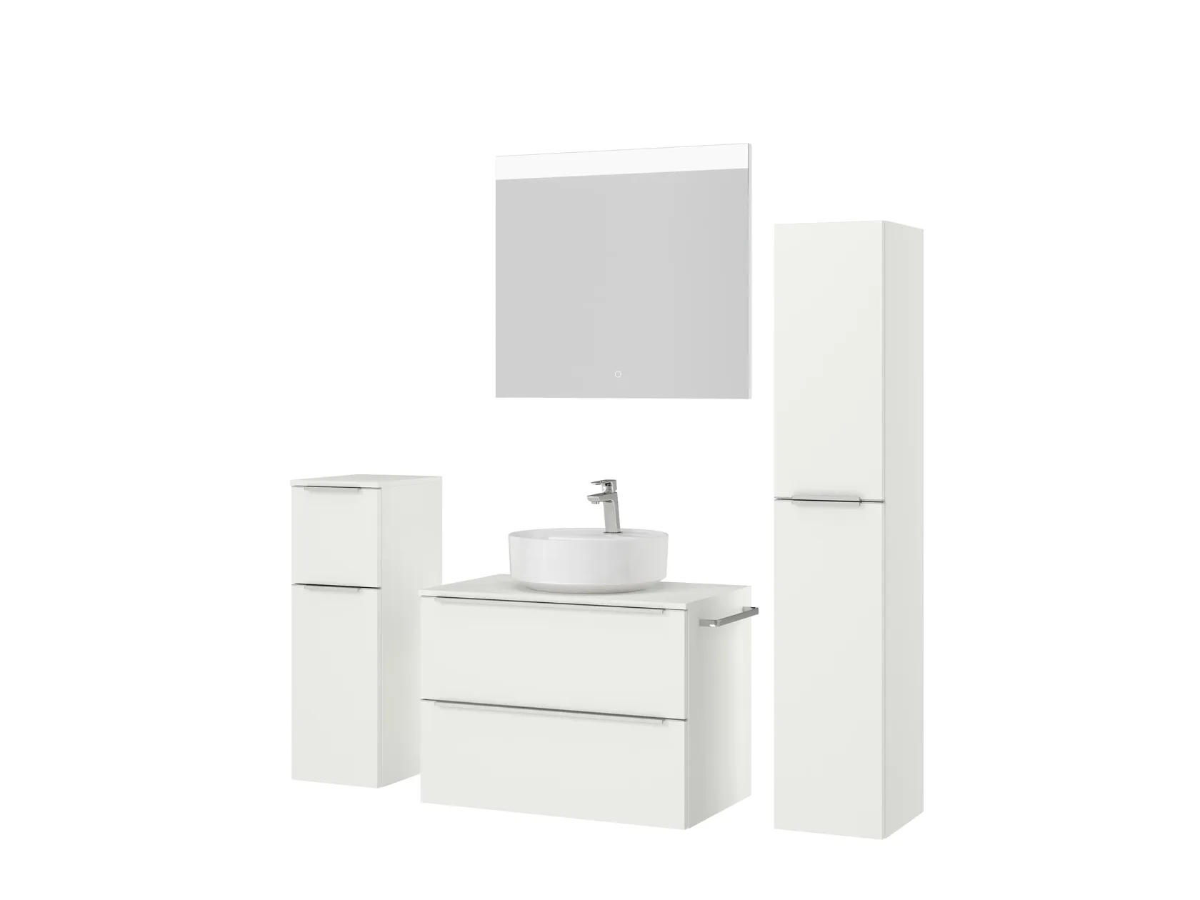 Atlas Ensemble sous vasque avec miroir et colonnes 5