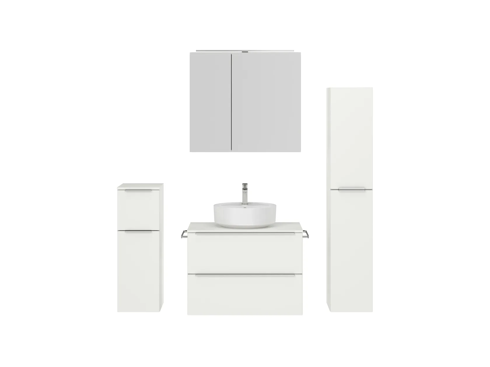 Atlas Ensemble sous vasque avec miroir et colonnes 1