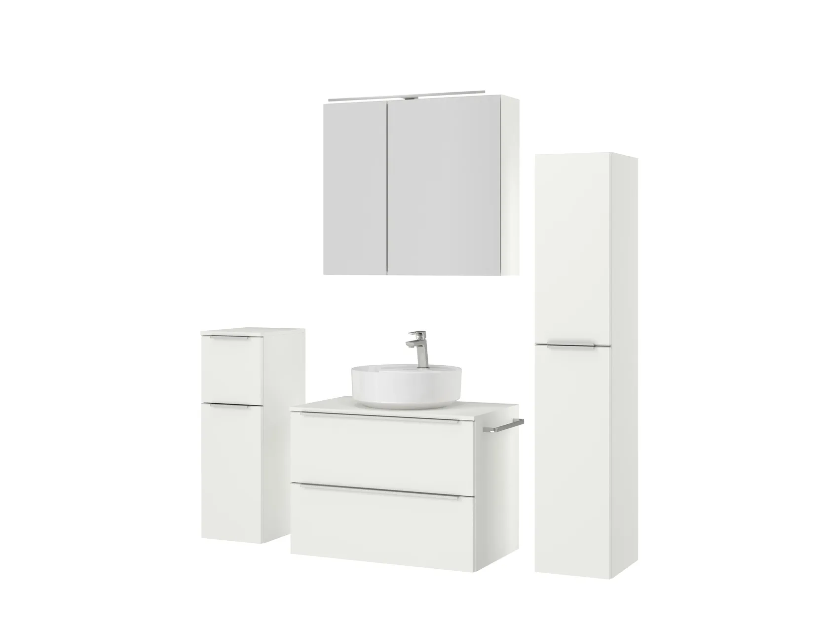 Atlas Ensemble sous vasque avec miroir et colonnes 5