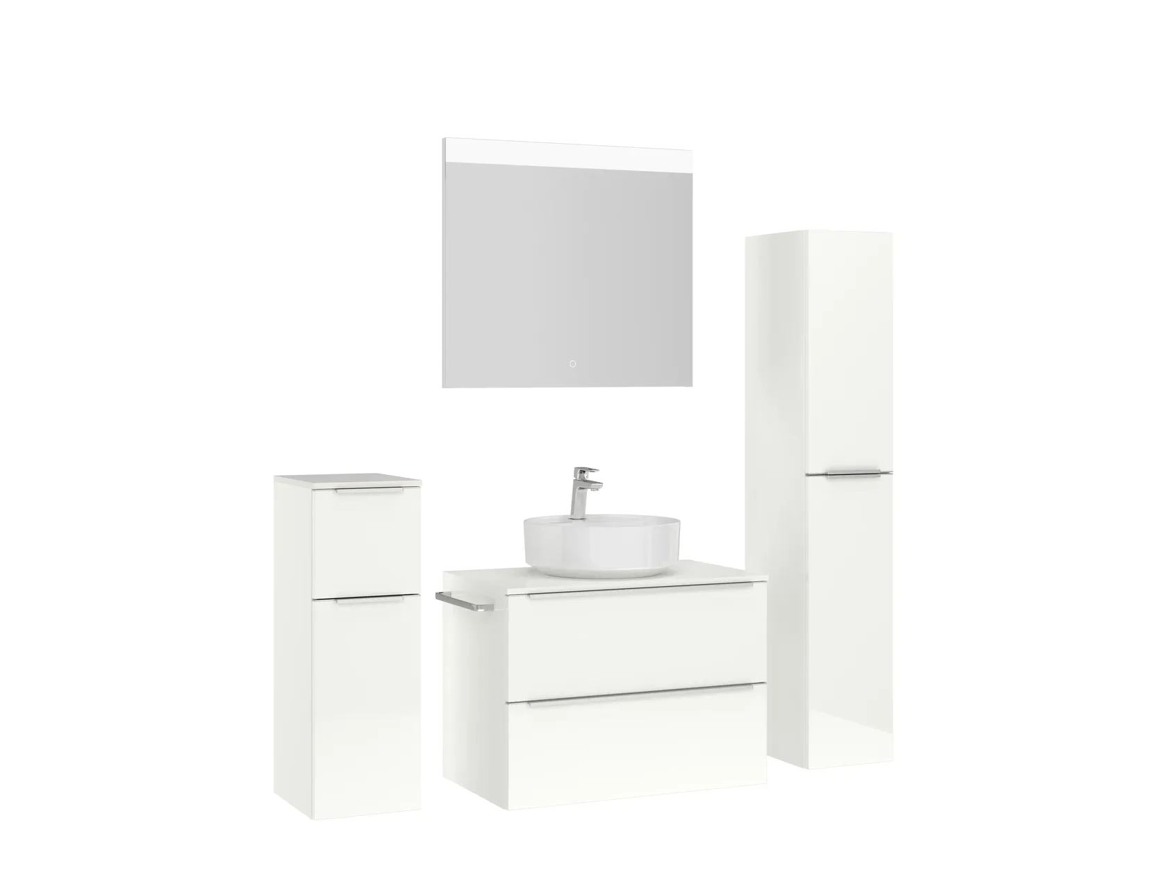 Atlas Ensemble sous vasque avec miroir et colonnes 2