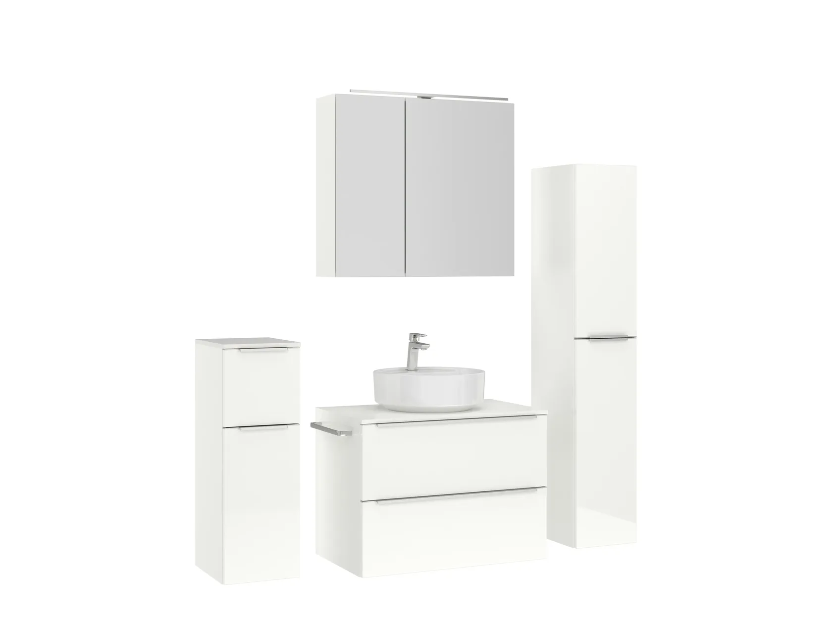 Atlas Ensemble sous vasque avec miroir et colonnes 3