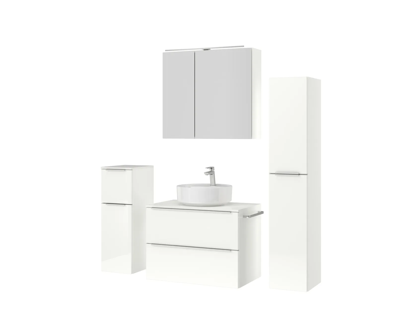 Atlas Ensemble sous vasque avec miroir et colonnes 5