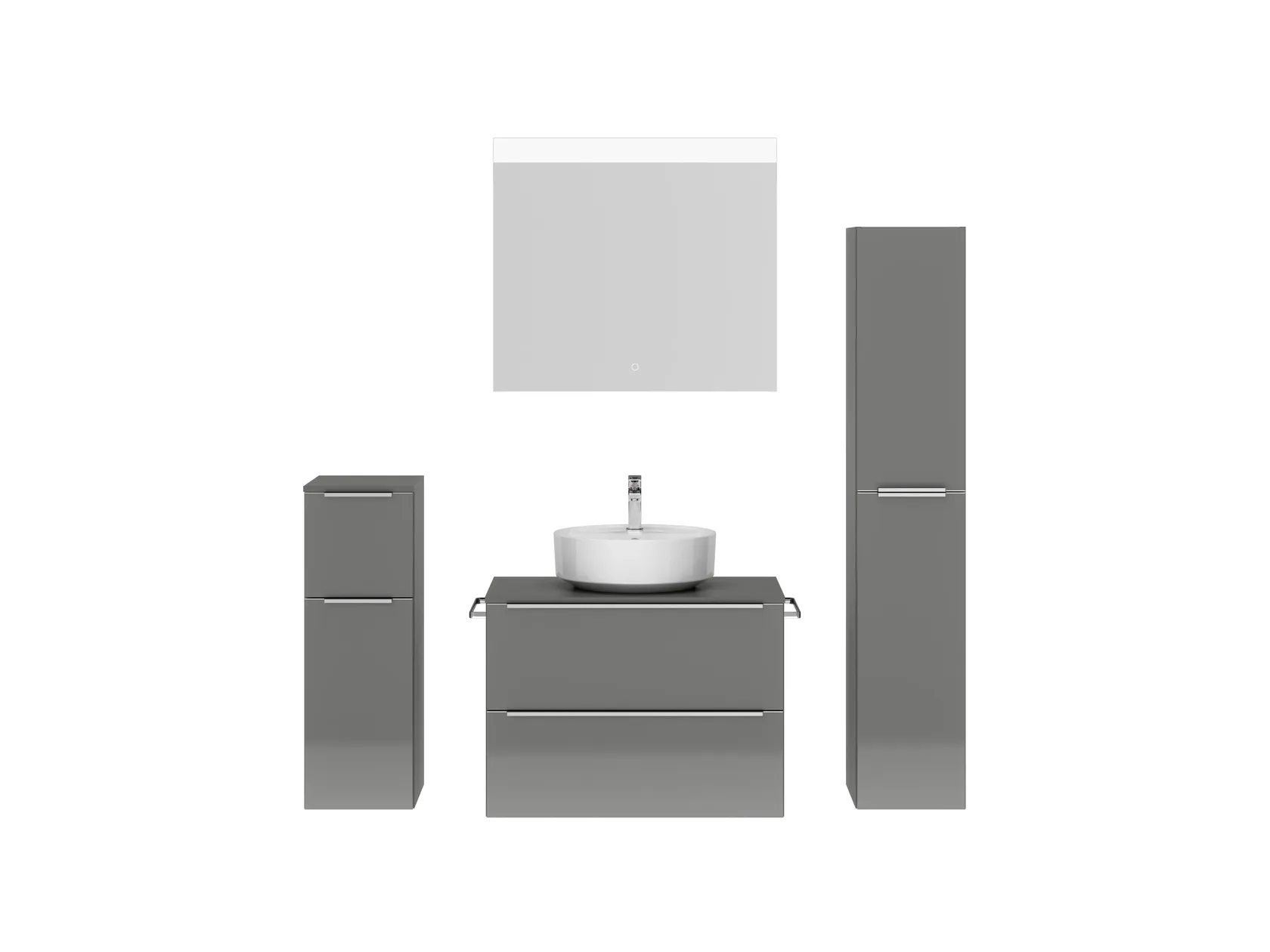 Atlas Ensemble sous vasque avec miroir et colonnes 1