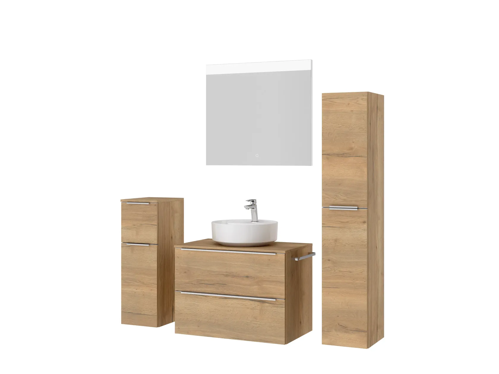 Atlas Ensemble sous vasque avec miroir et colonnes 5