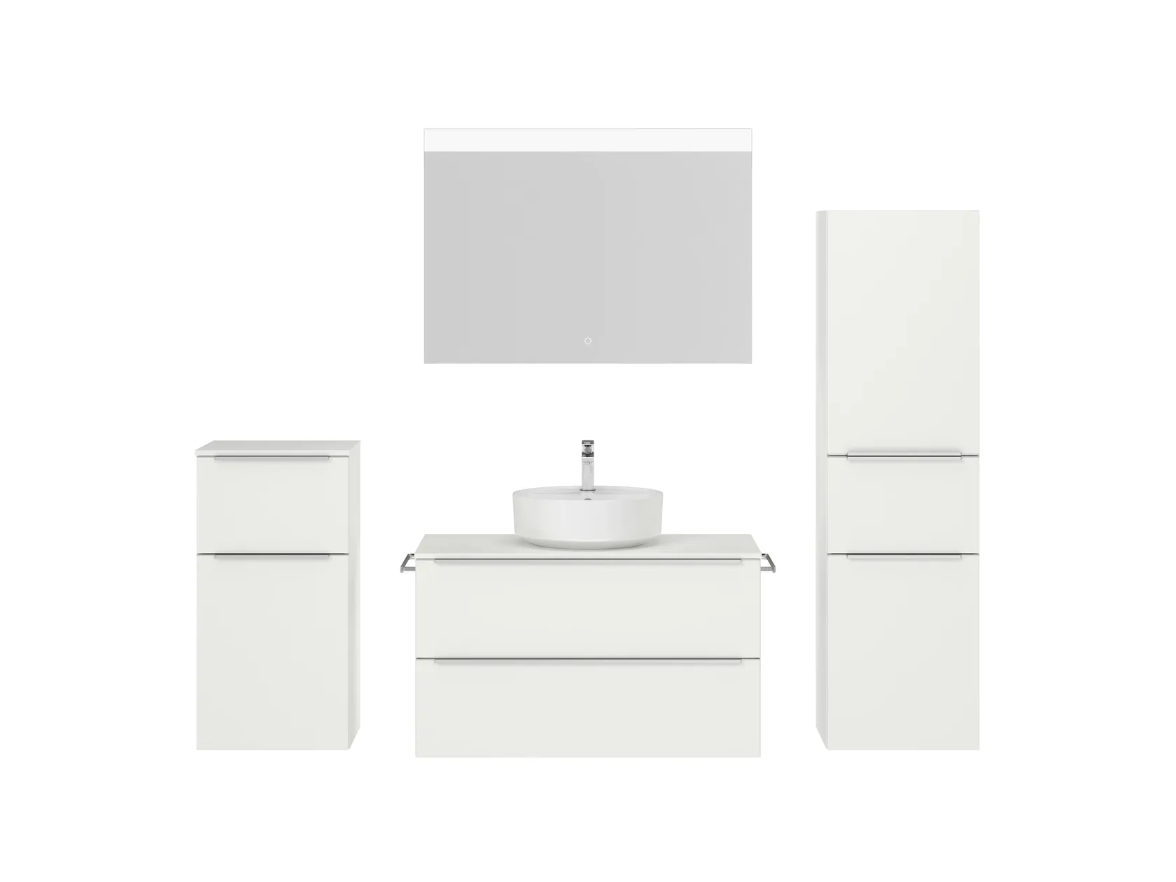 Atlas Ensemble sous vasque avec miroir et colonnes 1