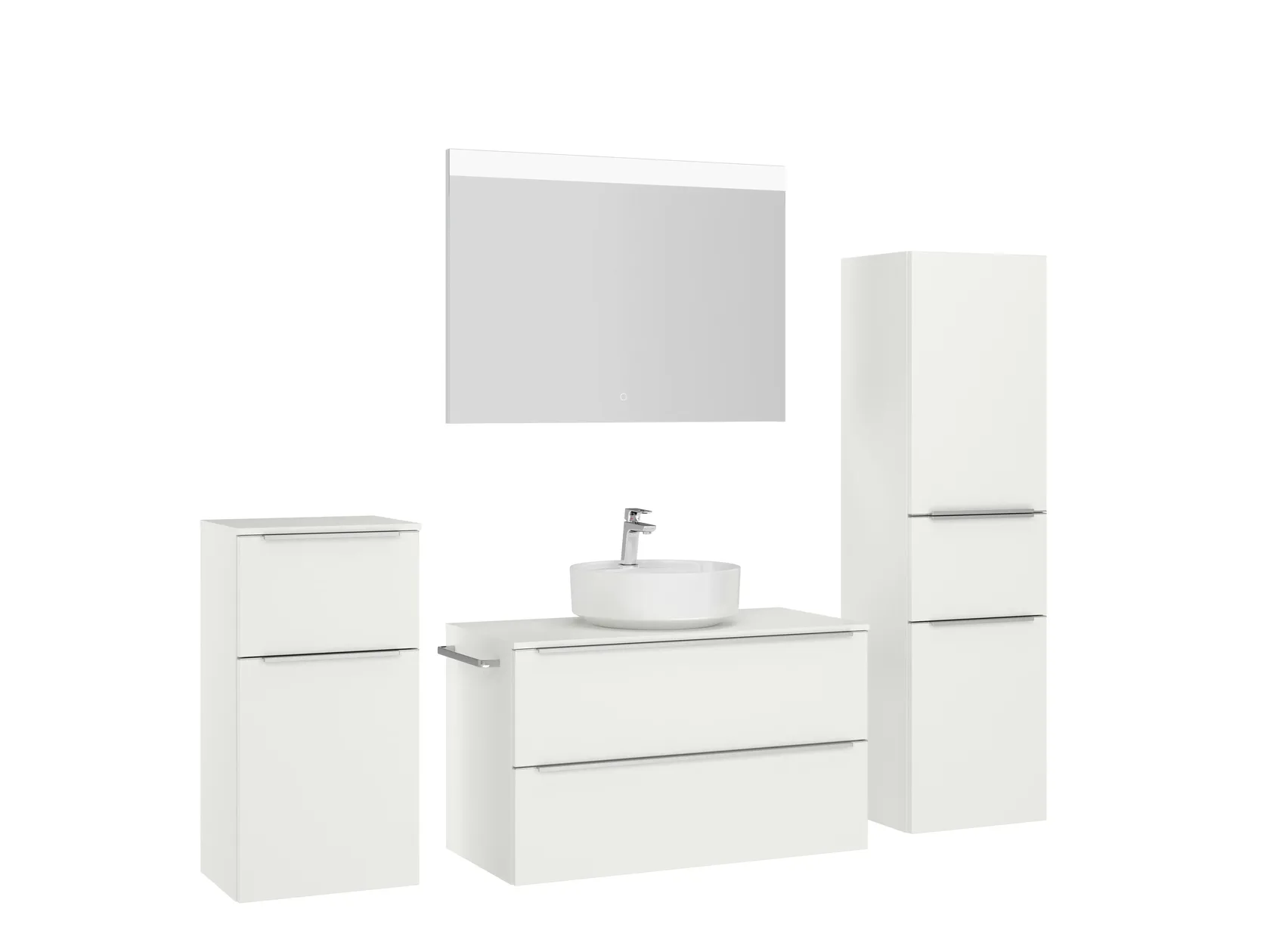 Atlas Ensemble sous vasque avec miroir et colonnes 3