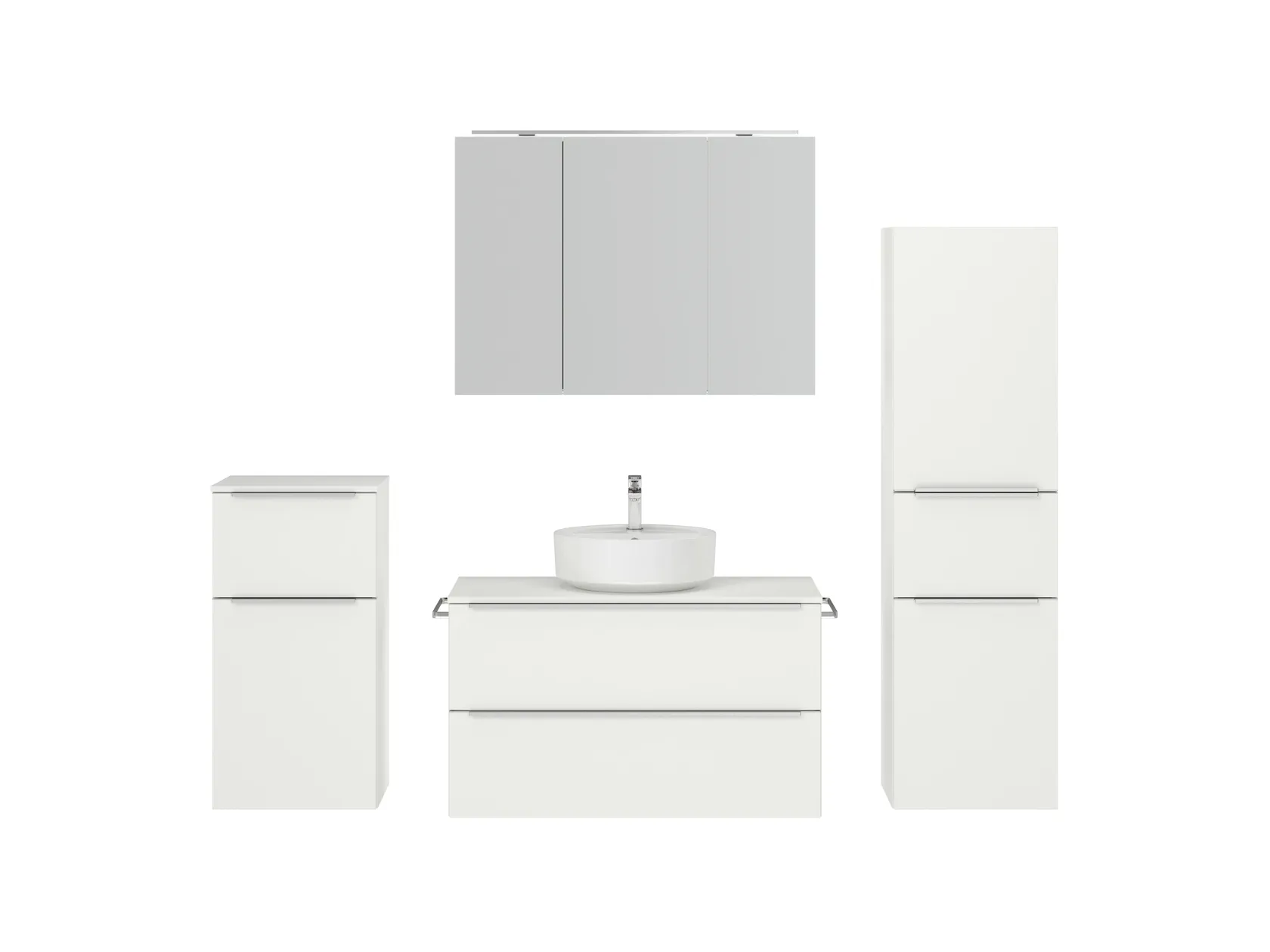 Atlas Ensemble sous vasque avec miroir et colonnes 1