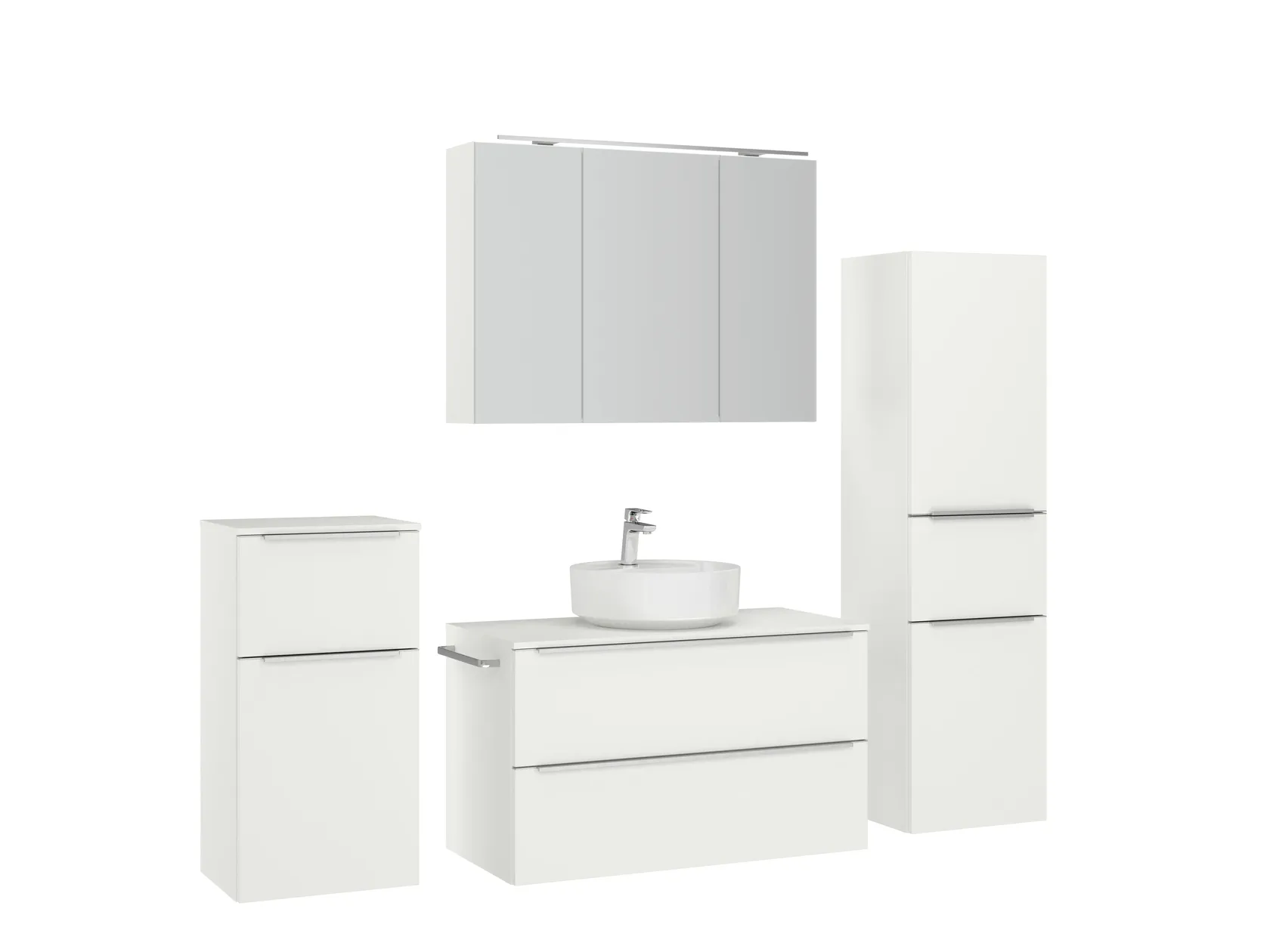 Atlas Ensemble sous vasque avec miroir et colonnes 3