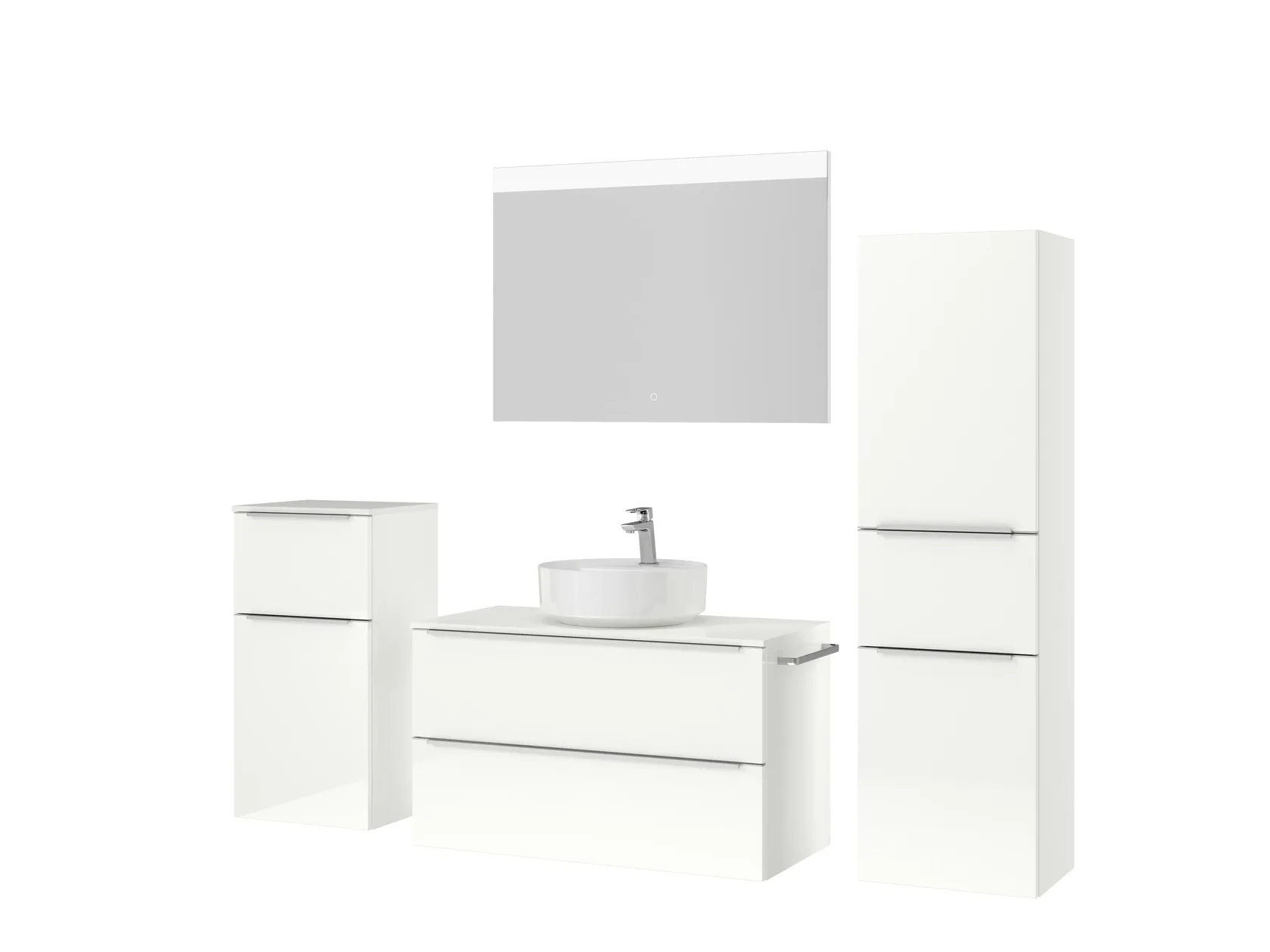 Atlas Ensemble sous vasque avec miroir et colonnes 5