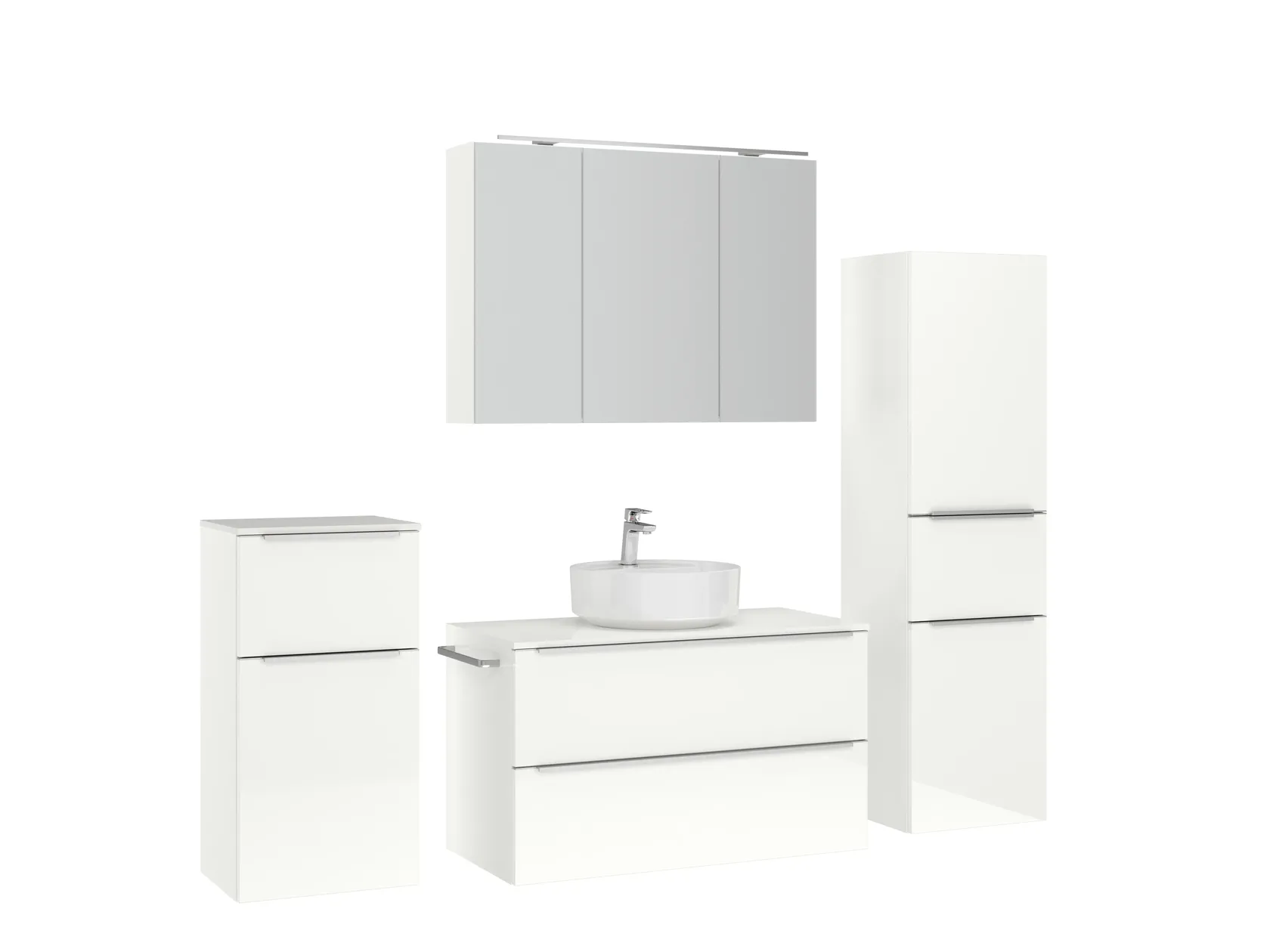 Atlas Ensemble sous vasque avec miroir et colonnes 3