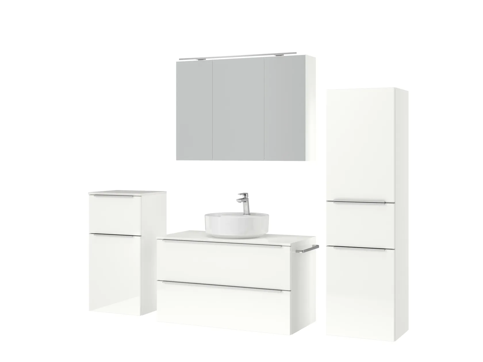 Atlas Ensemble sous vasque avec miroir et colonnes 5