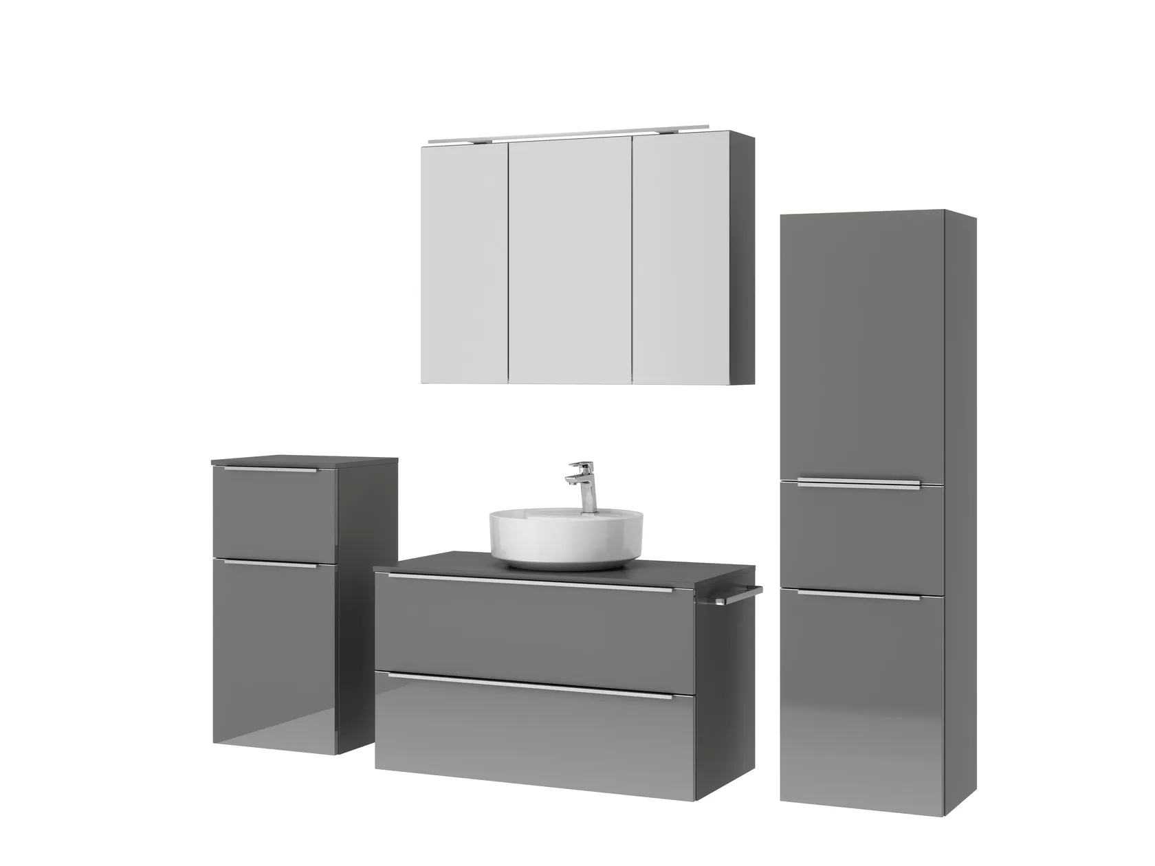 Atlas Ensemble sous vasque avec miroir et colonnes 5