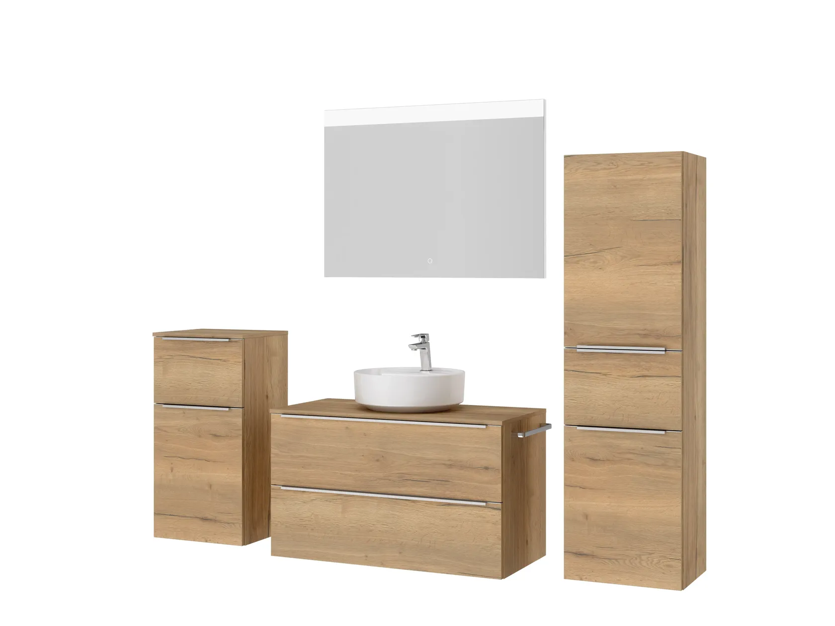 Atlas Ensemble sous vasque avec miroir et colonnes 4