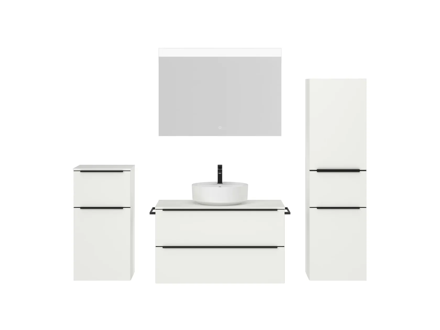 Atlas Ensemble sous vasque avec miroir et colonnes 1