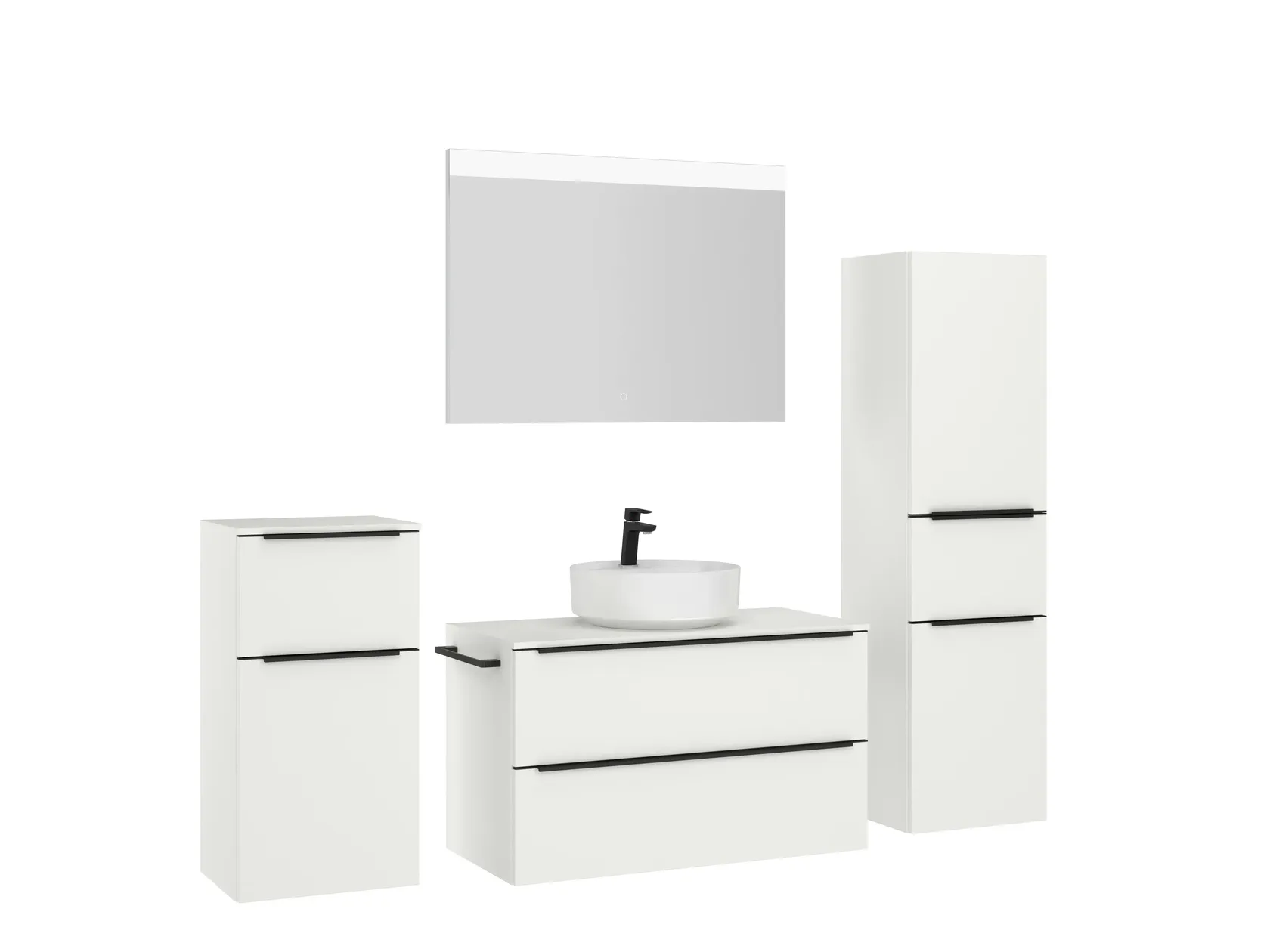 Atlas Ensemble sous vasque avec miroir et colonnes 3