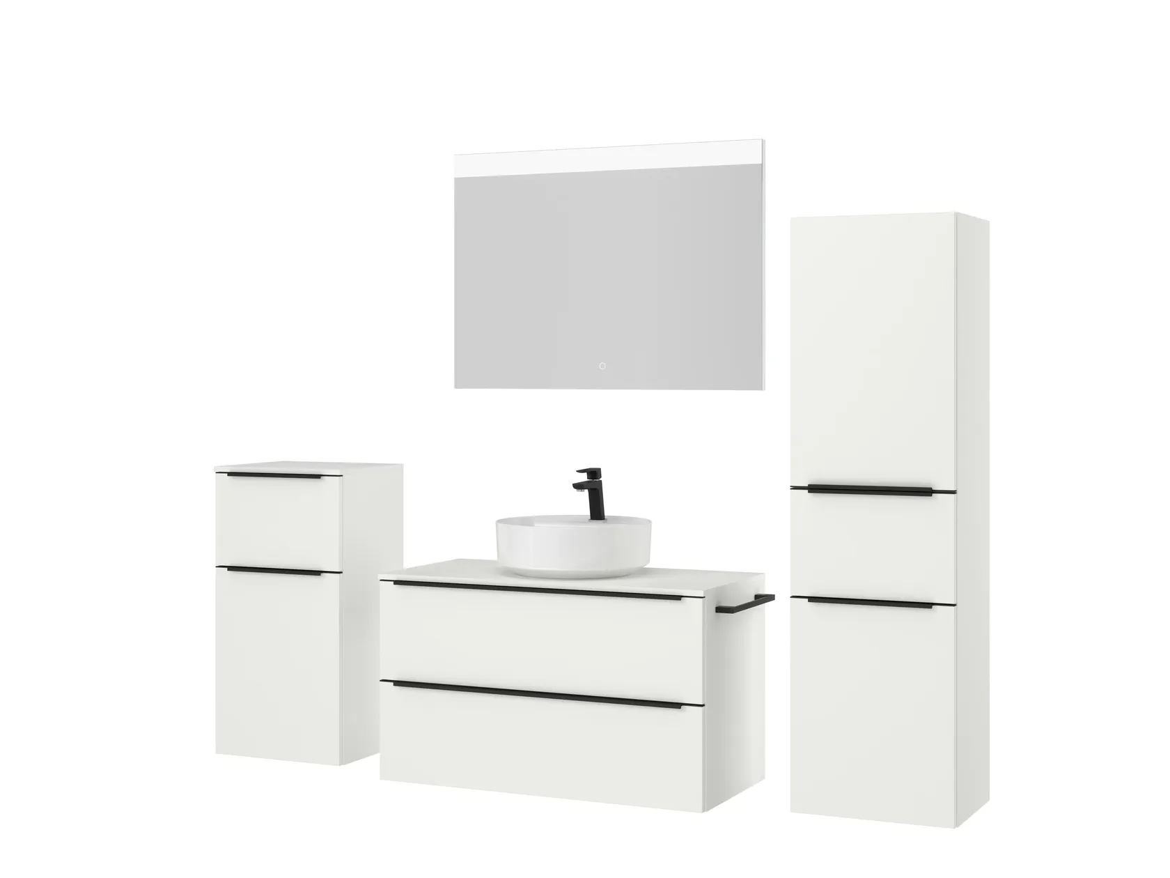 Atlas Ensemble sous vasque avec miroir et colonnes 5