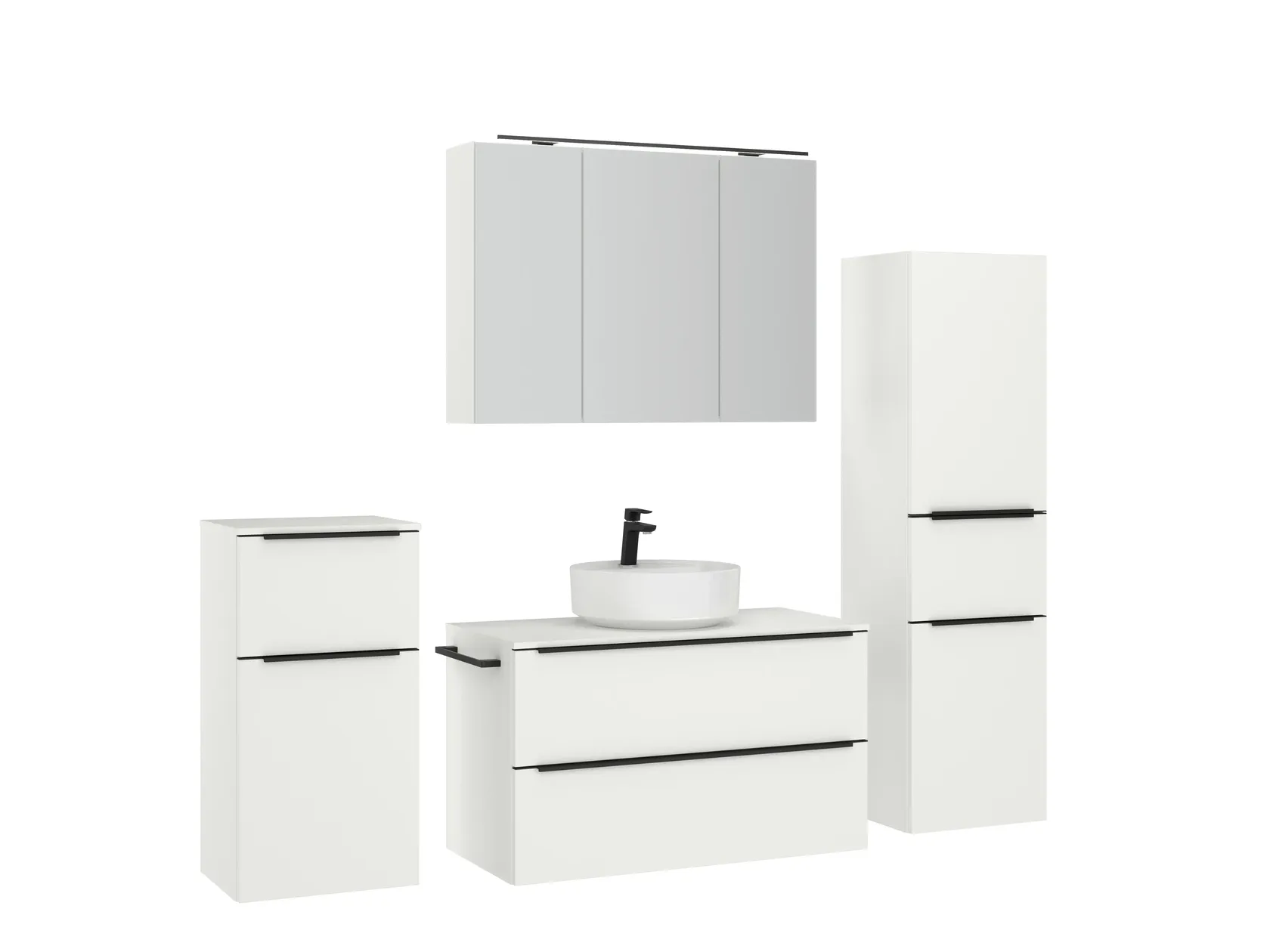 Atlas Ensemble sous vasque avec miroir et colonnes 3