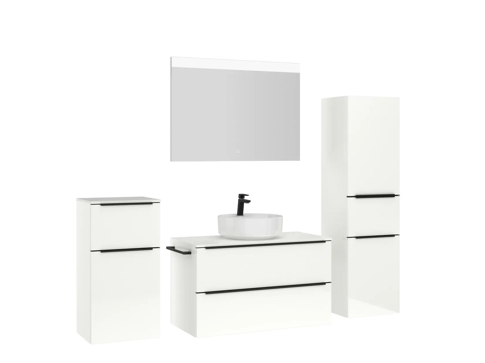 Atlas Ensemble sous vasque avec miroir et colonnes 3