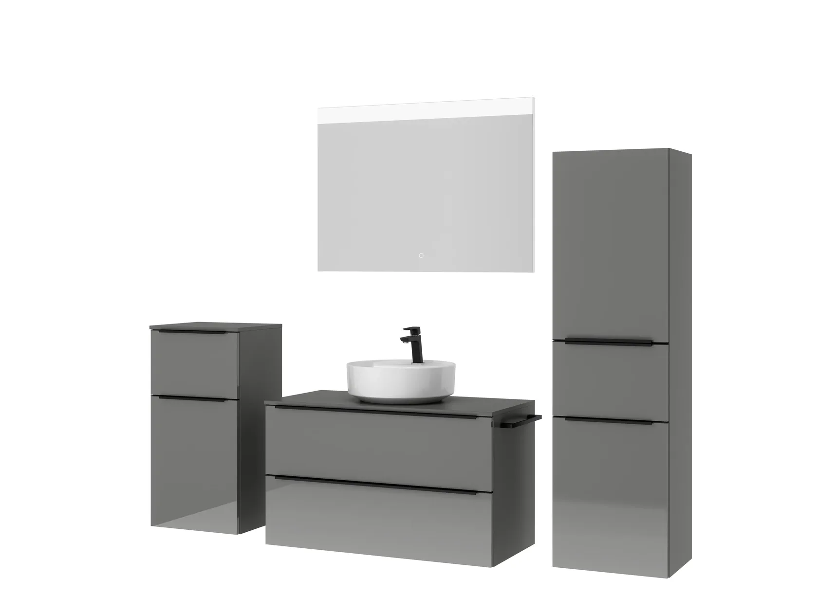 Atlas Ensemble sous vasque avec miroir et colonnes 5