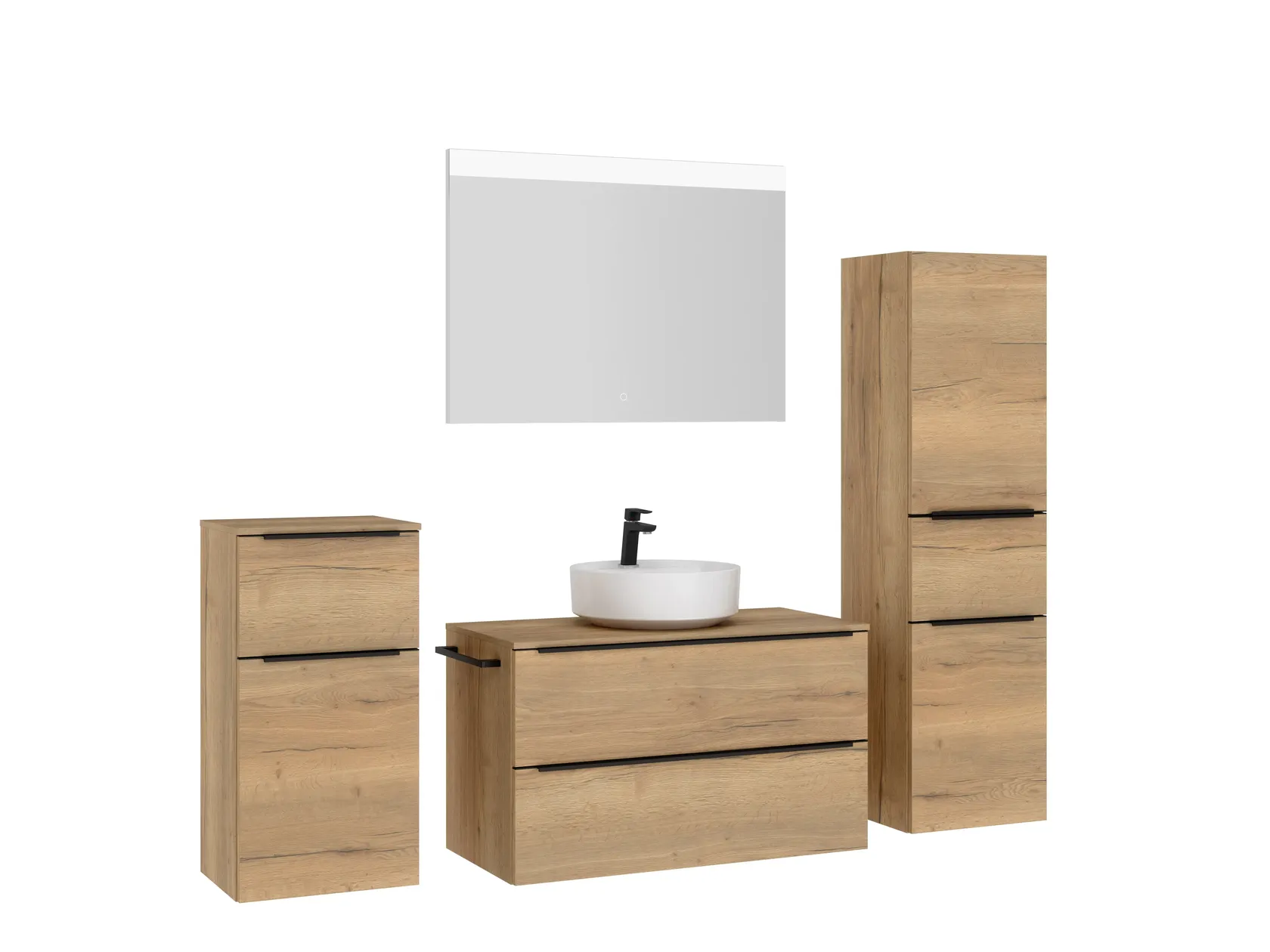 Atlas Ensemble sous vasque avec miroir et colonnes 3